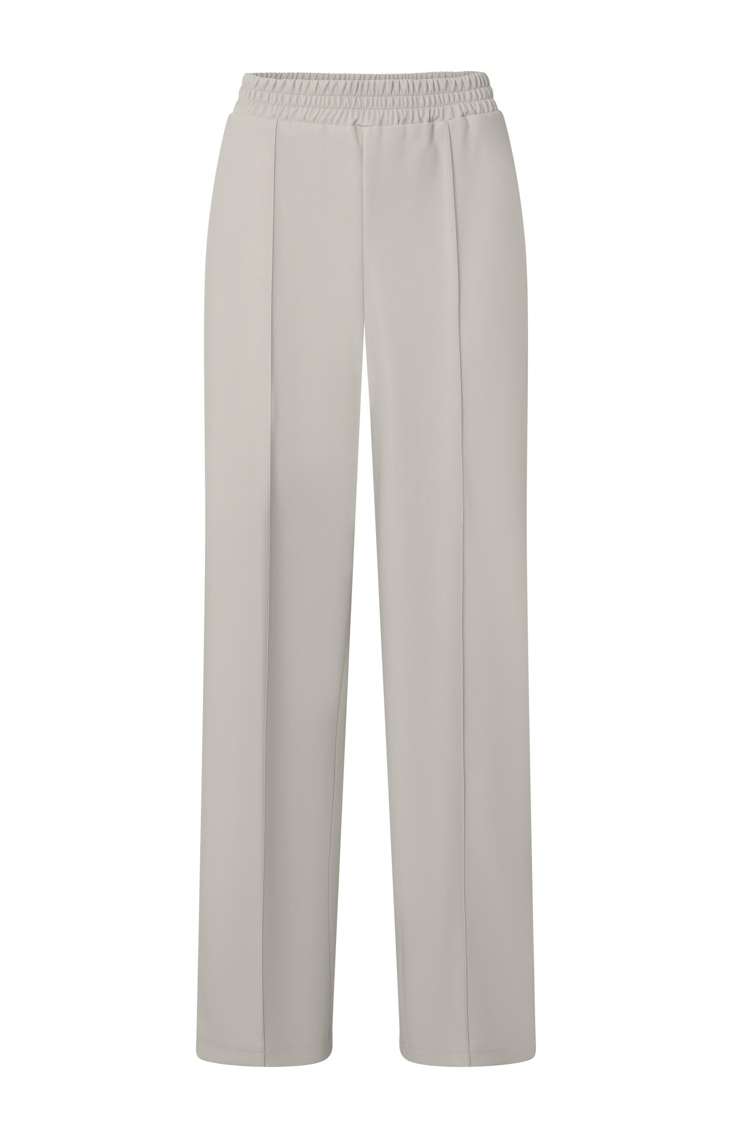 Faux leather wide leg trousers with elastic waist and pocket - Type: product