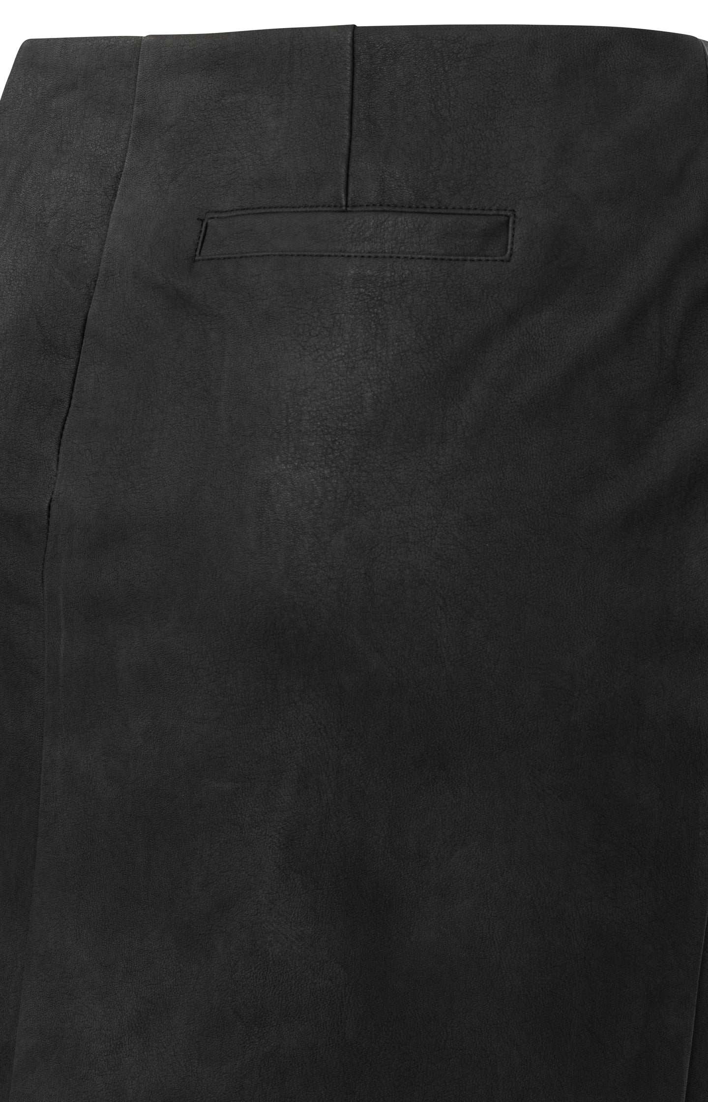 Faux nubuck leather skirt with stitching and back pocket - Anthracite Melange