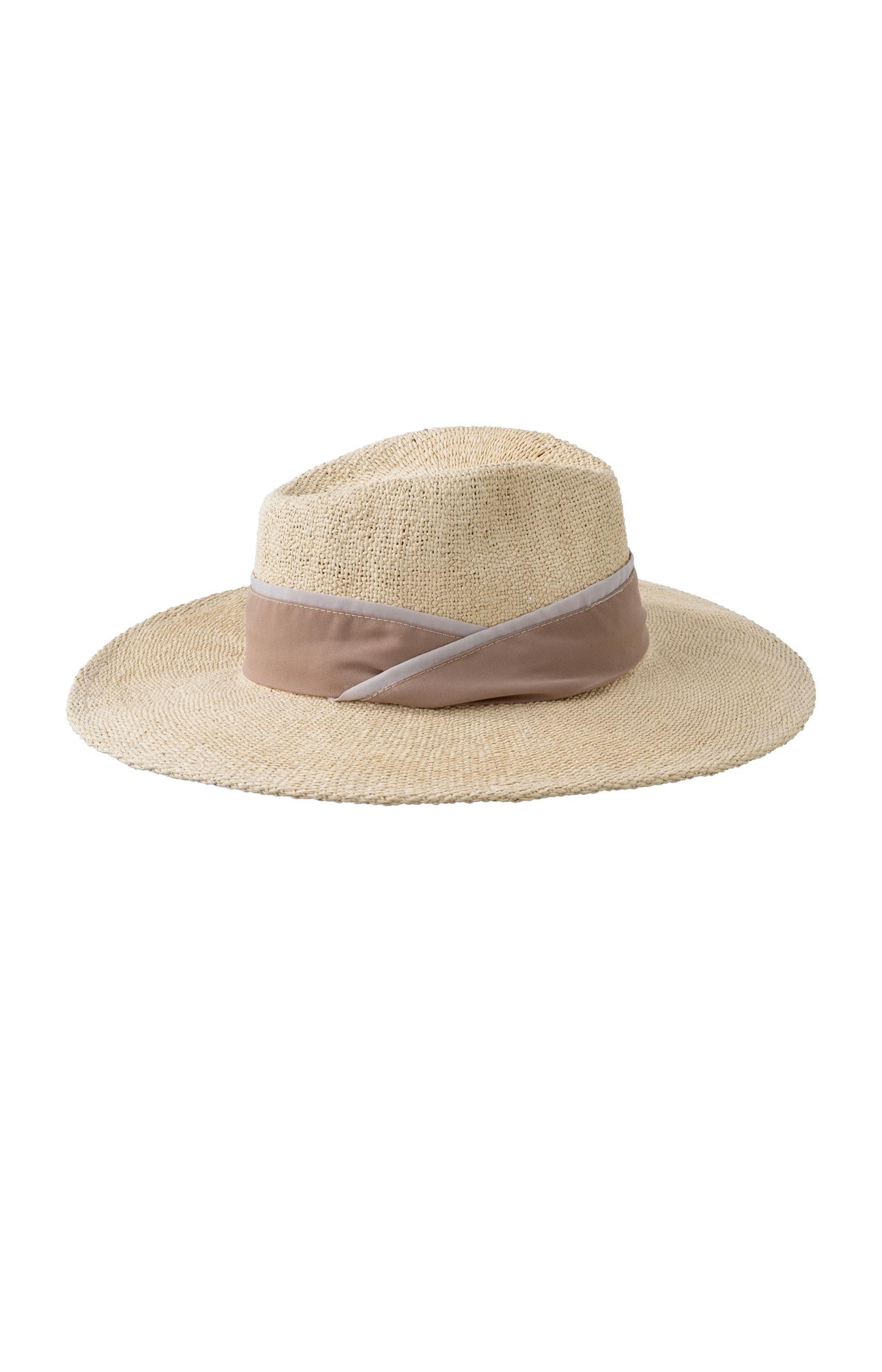 Fedora hat with two-tone band - Cement Beige