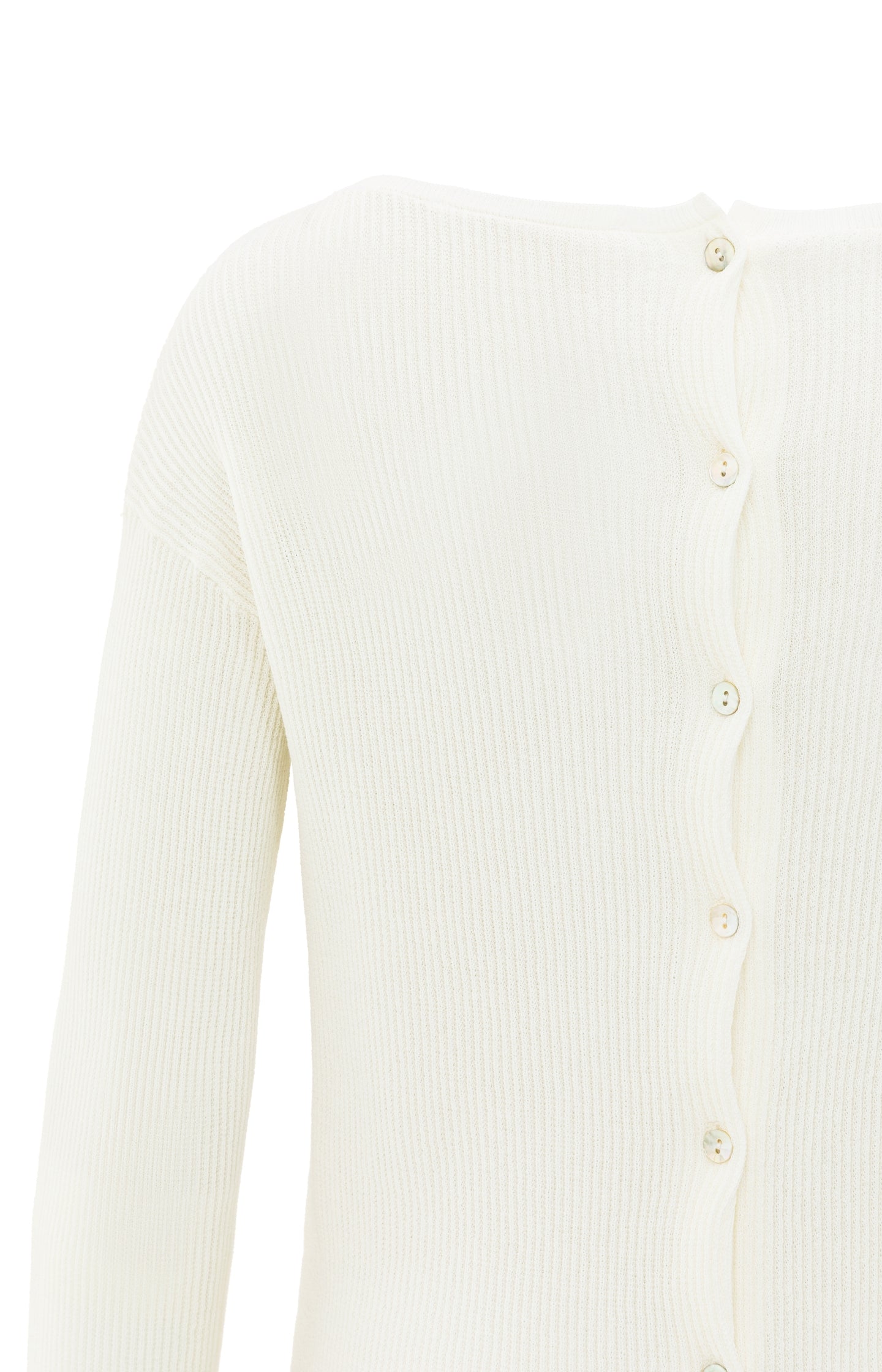 Fine knit cardigan with back button detail