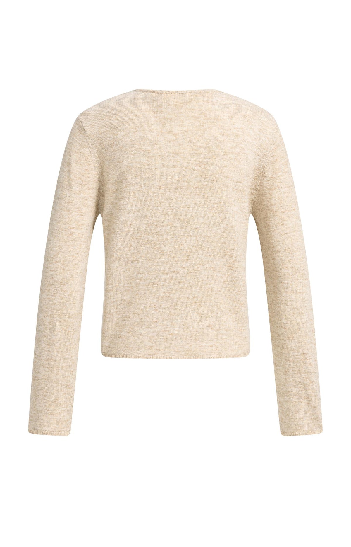 Fine-knit cardigan with button closure - Light Beige Melange