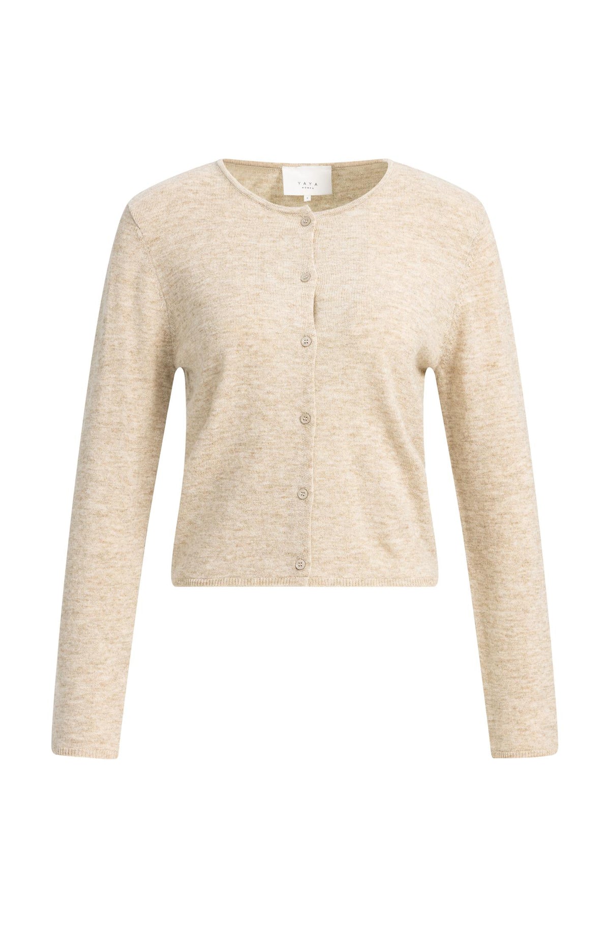Fine-knit cardigan with button closure - Dark Anthracite Melange