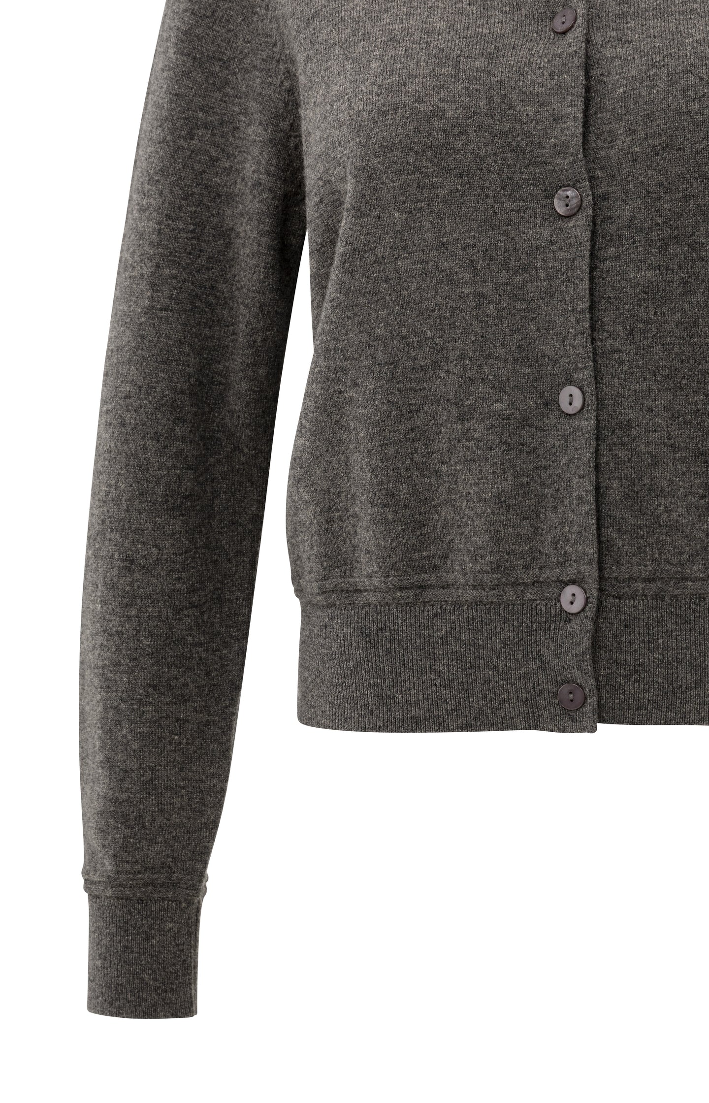 Fine knit cardigan with long sleeves and button closure