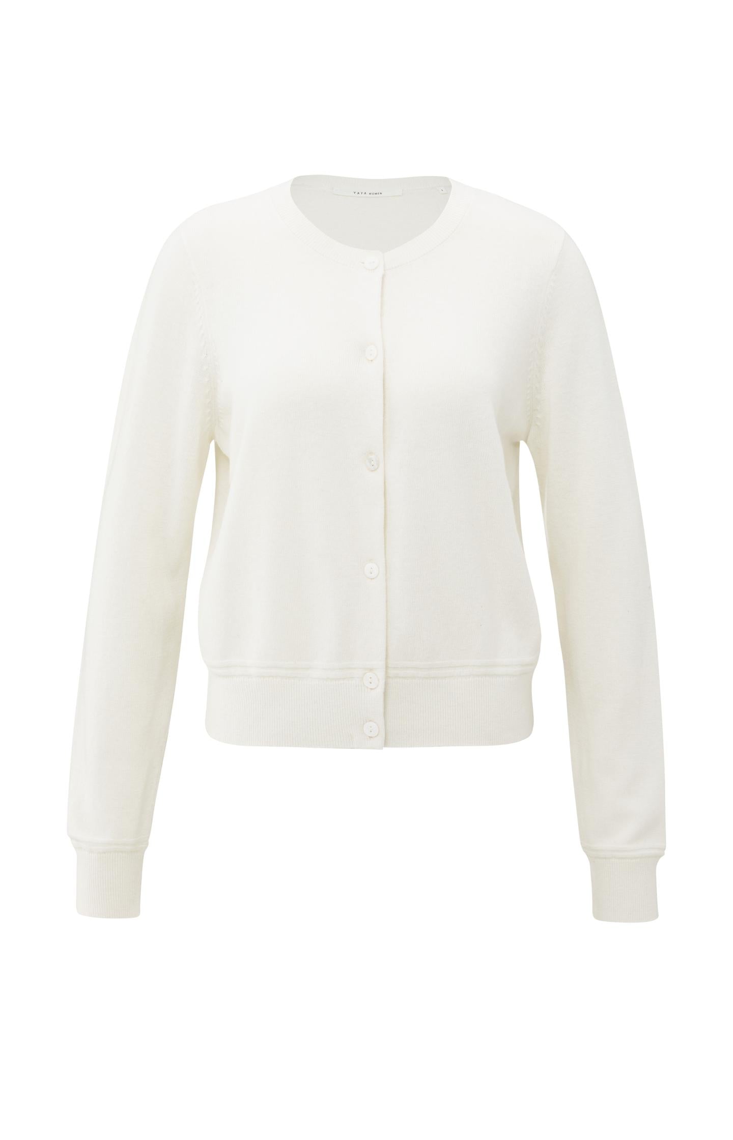Fine knit cardigan with long sleeves and button closure - Type: product