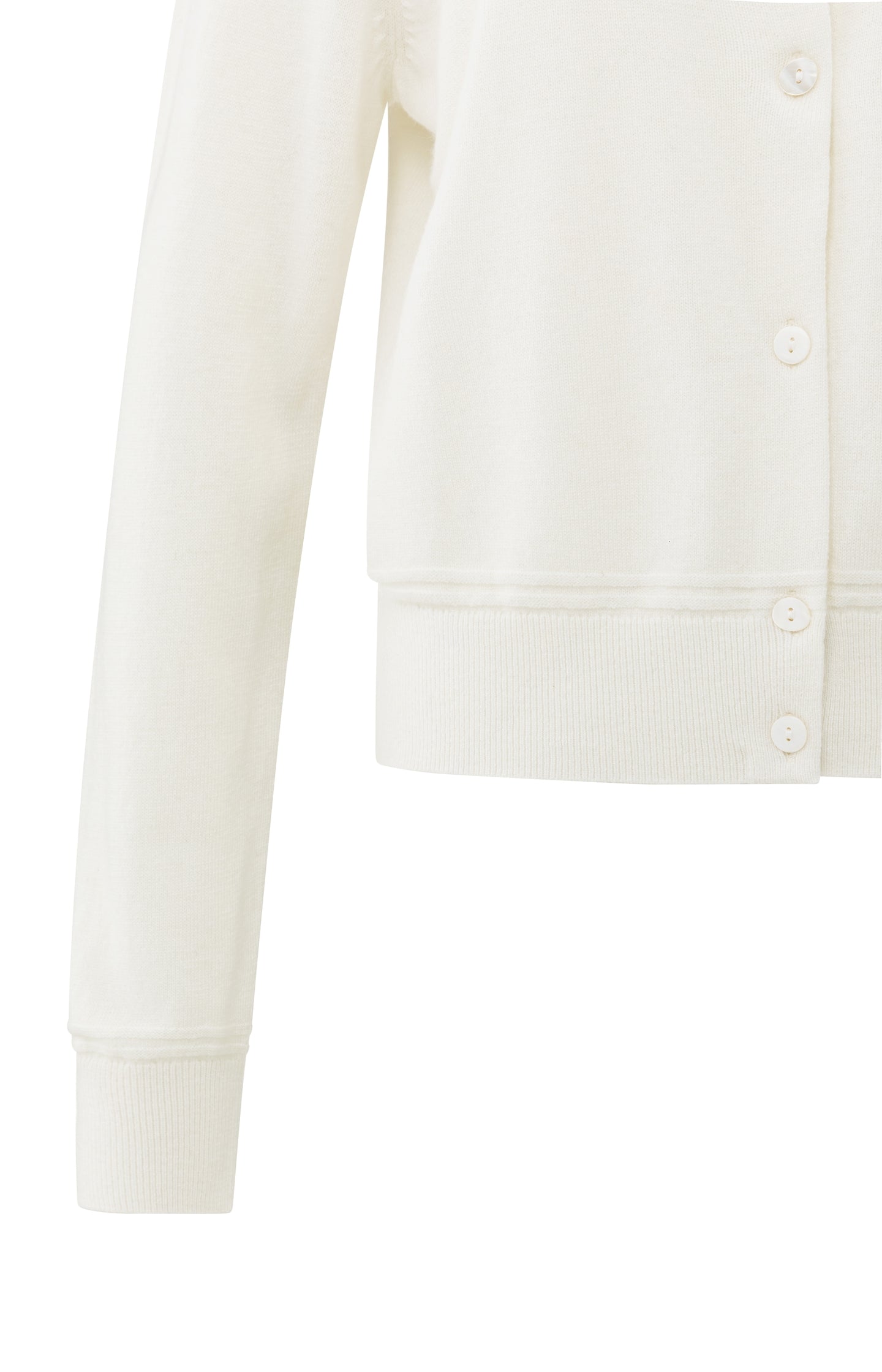 Fine knit cardigan with long sleeves and button closure