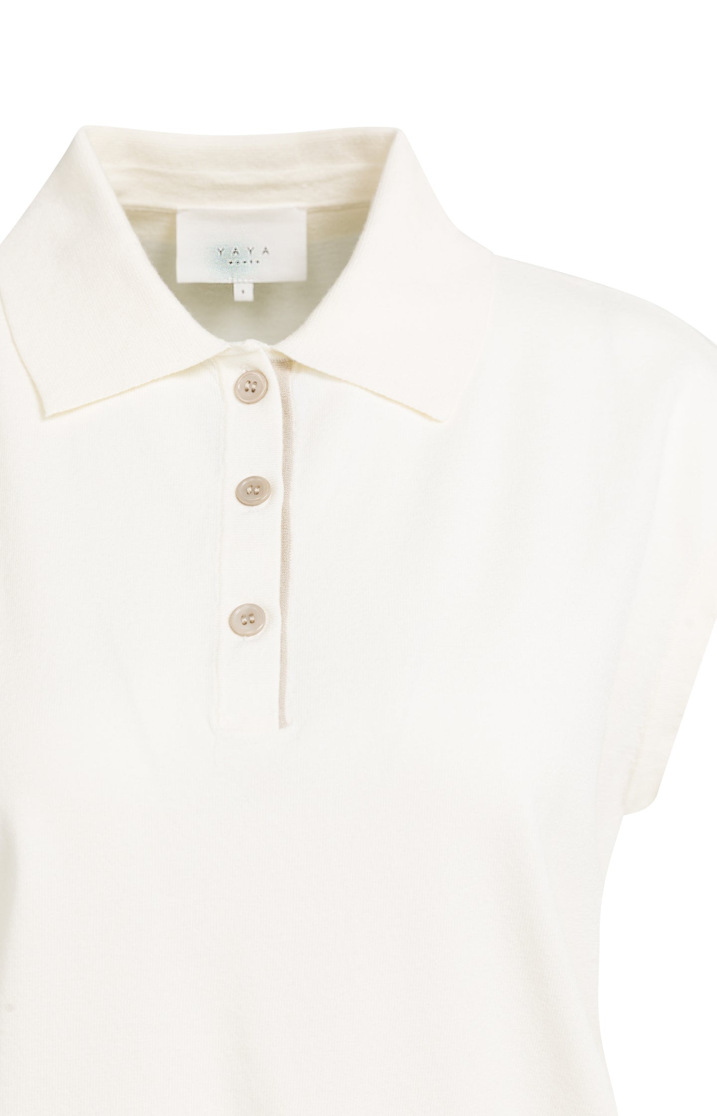 Fine-knit sleeveless polo