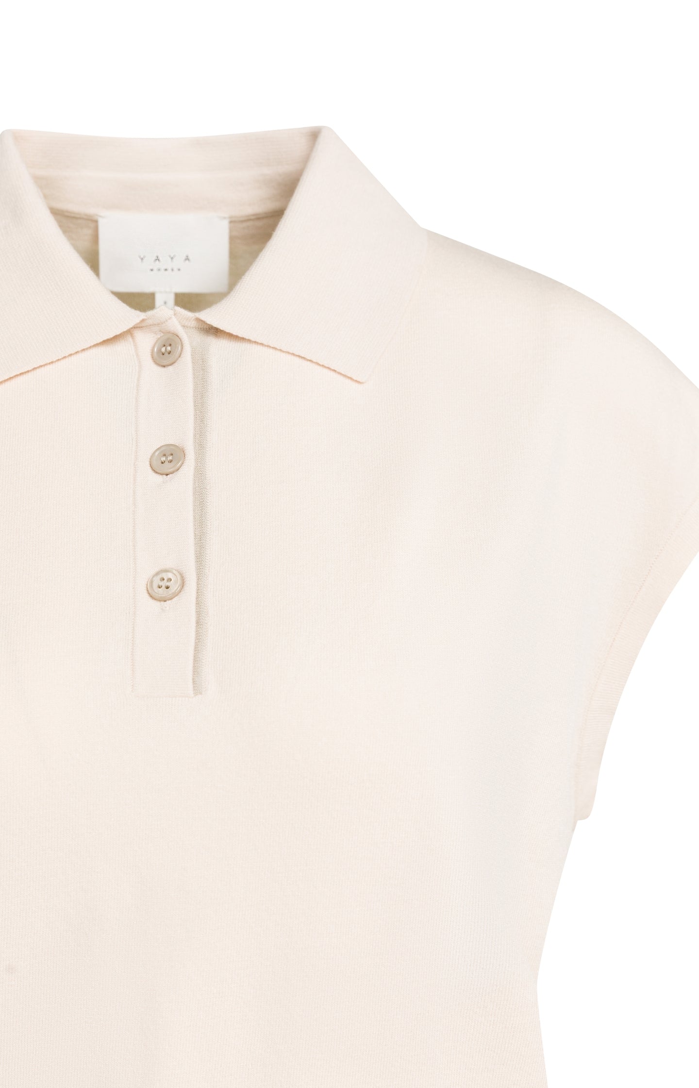 Fine-knit sleeveless polo
