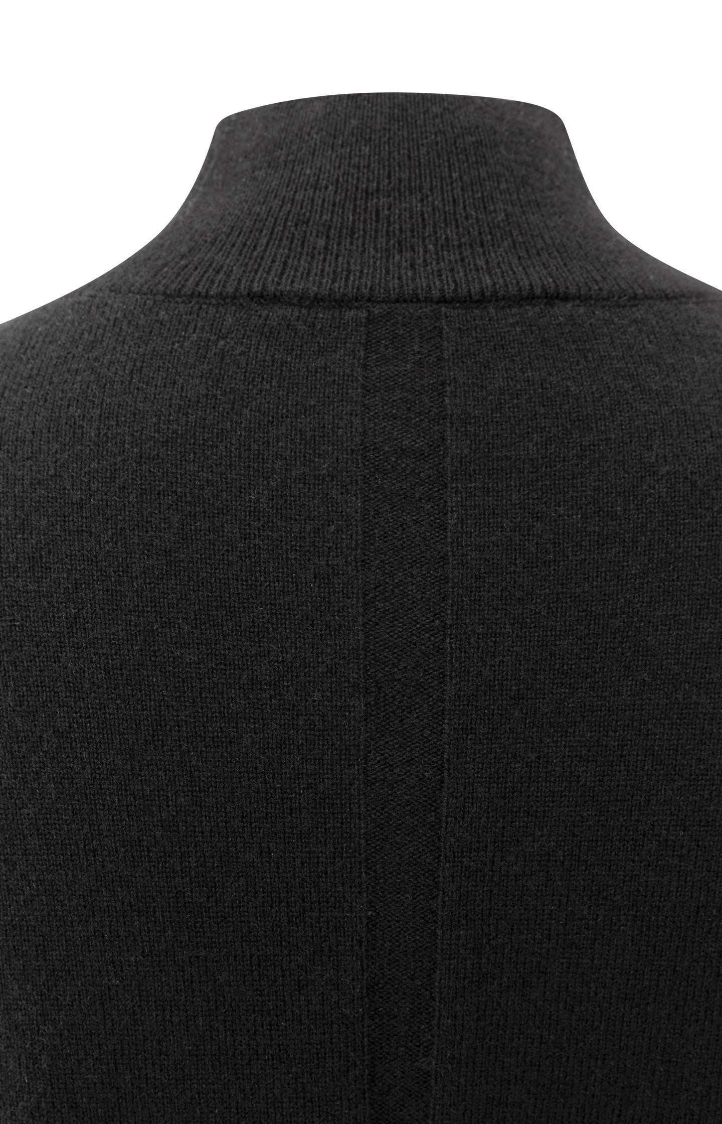 Fine knit sweater with mock neck and cut-out neckline