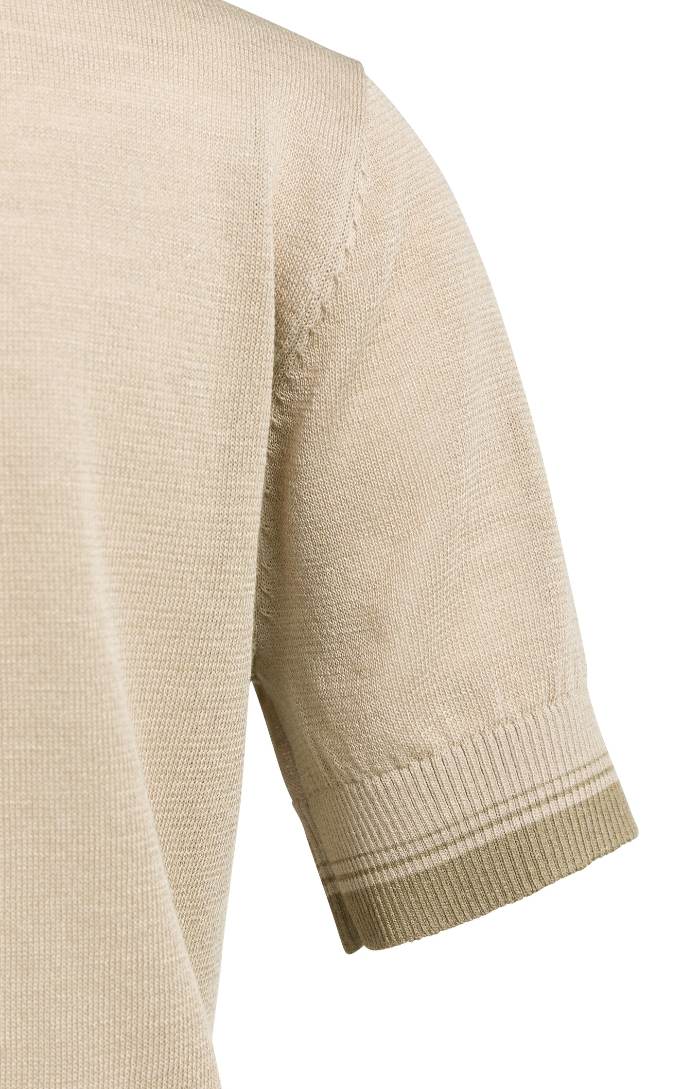 Fine-knit sweater with short sleeves and contrast trims