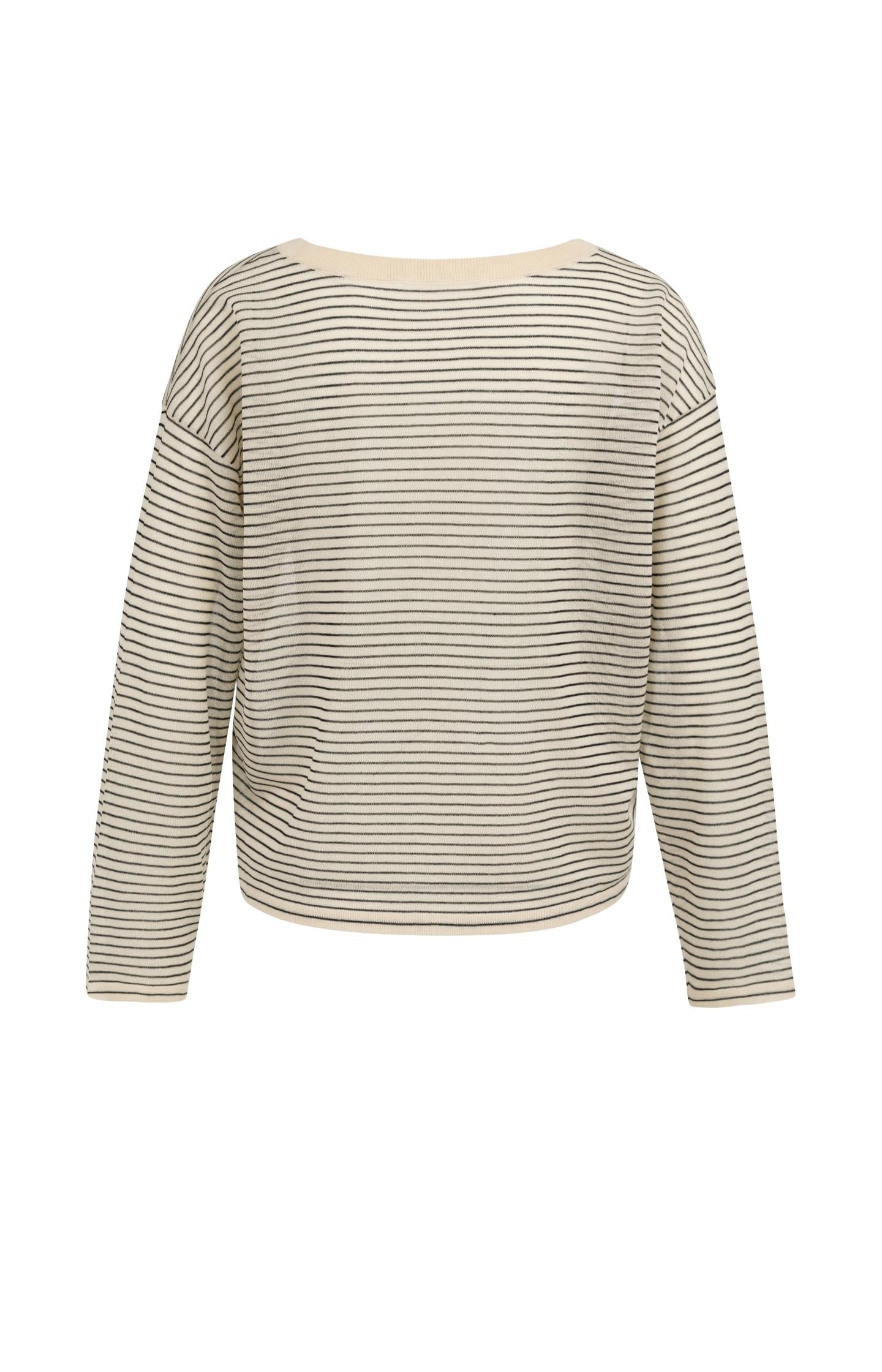 Fine-knitted striped sweater with a slightly sheer finish
