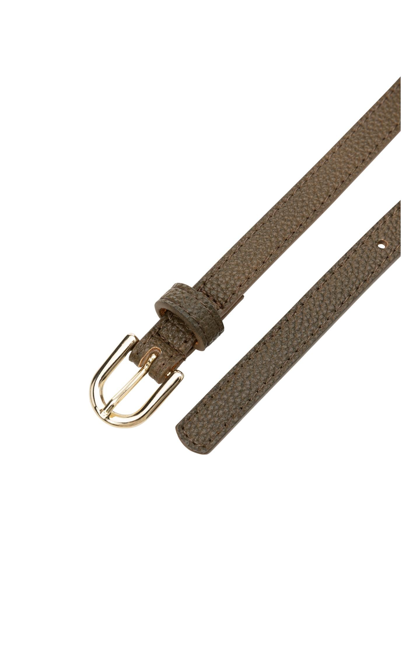 Fine leather belt with rounded buckle - Type: lookbook