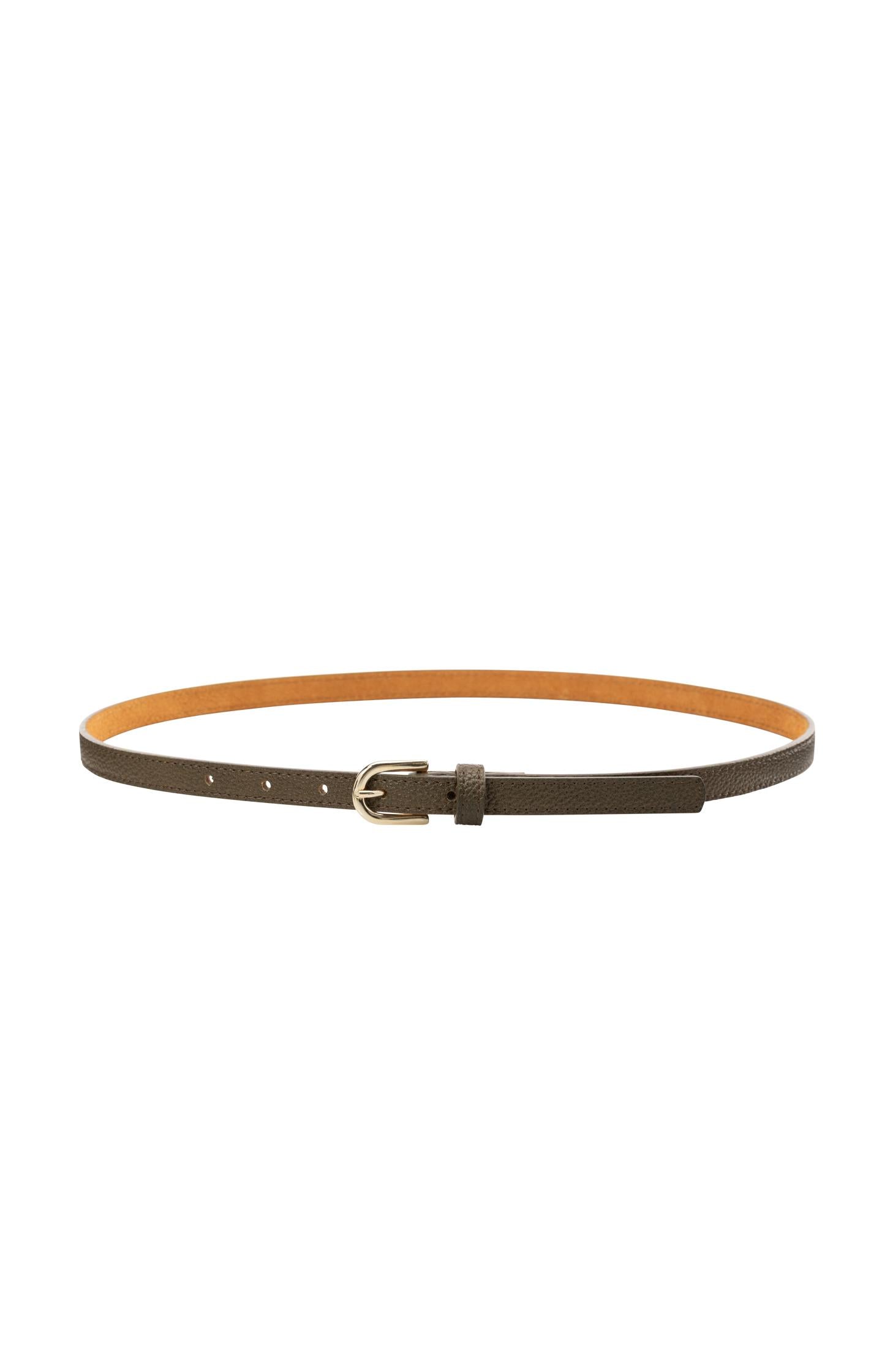 Fine leather belt with rounded buckle - Type: lookbook