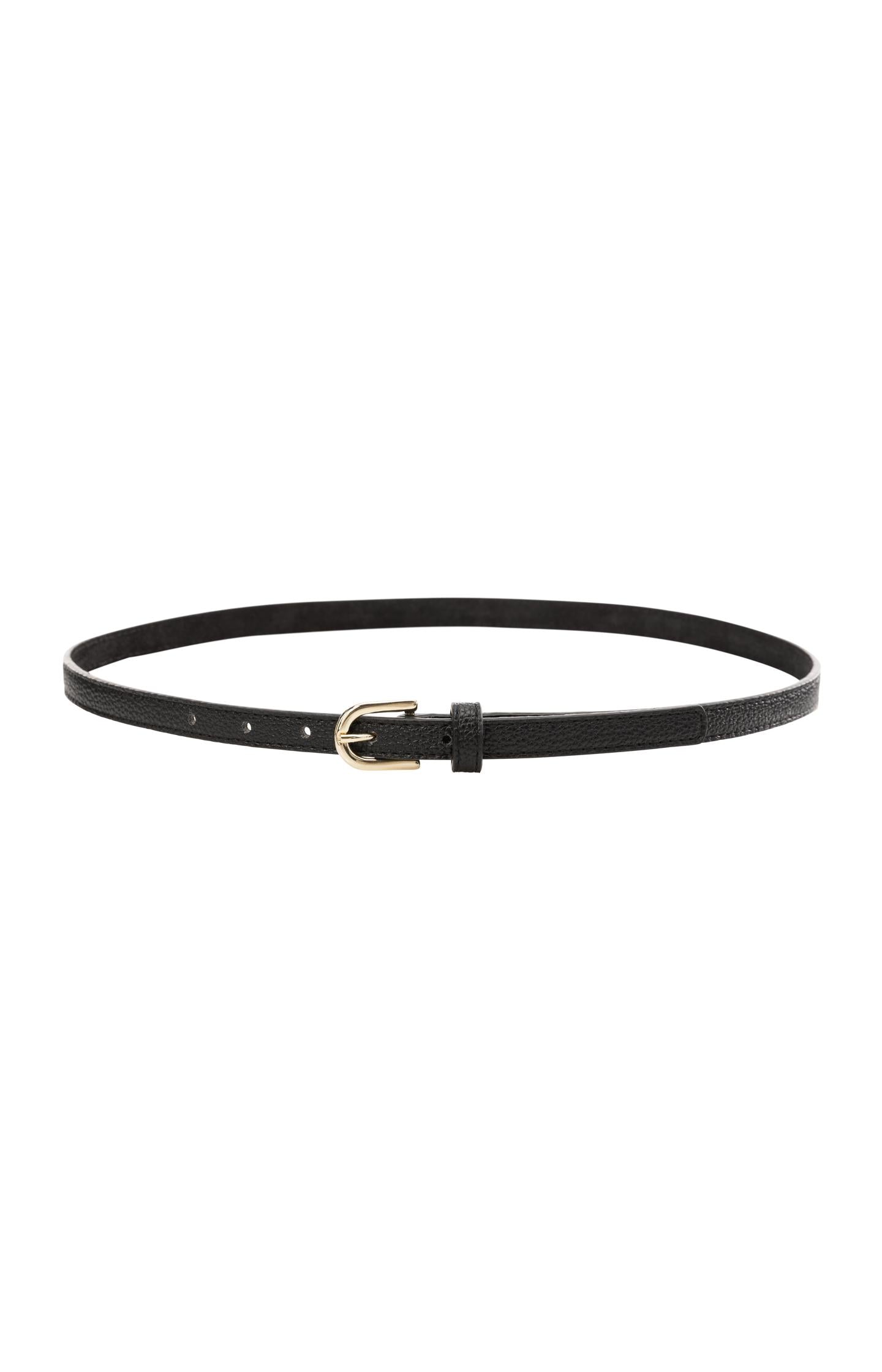 Fine leather belt with rounded buckle - Type: product