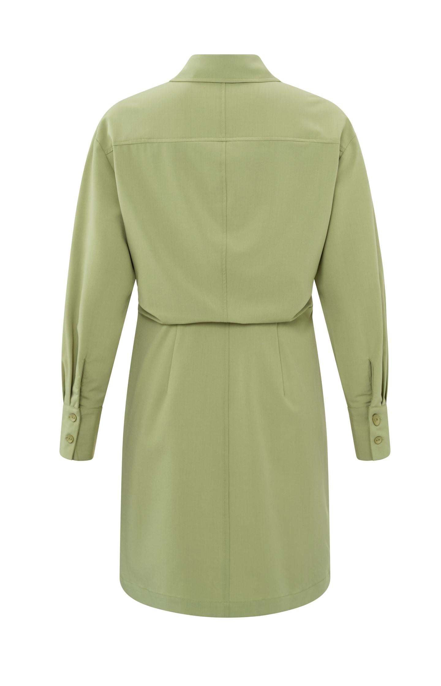 Fitted blouse dress with collar, long sleeves and buttons - Type: product