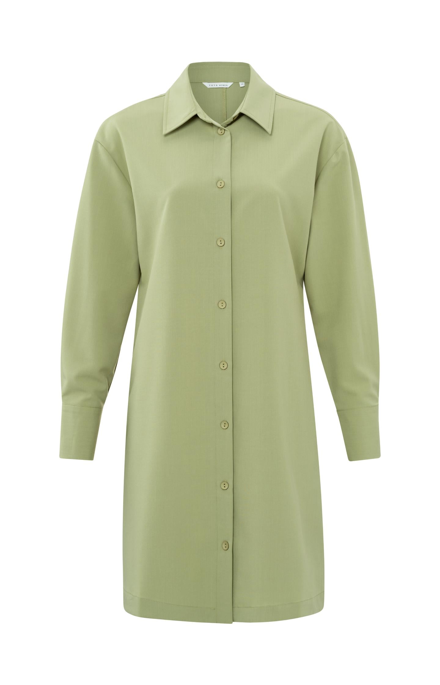 Fitted blouse dress with collar, long sleeves and buttons