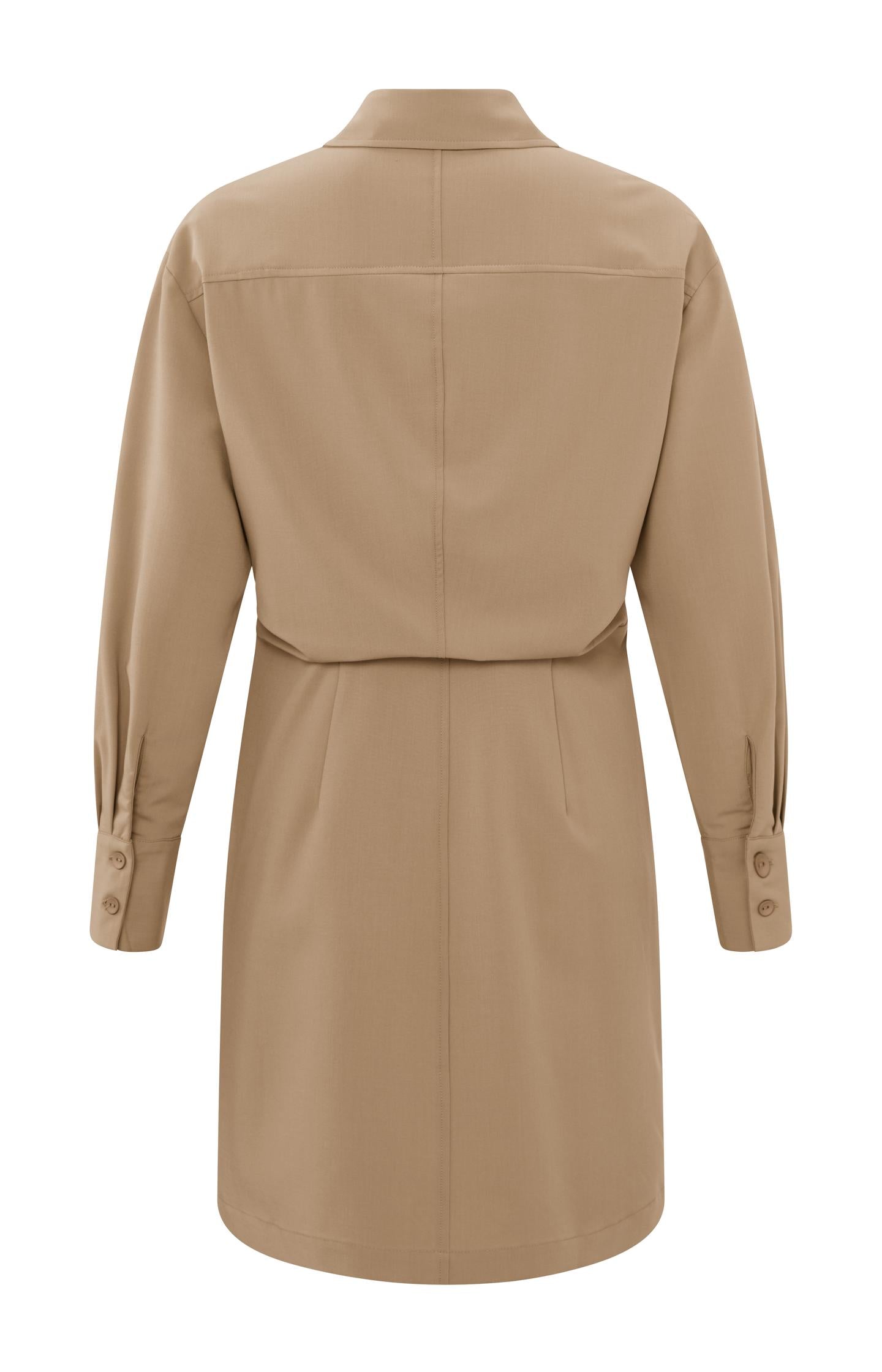 Fitted blouse dress with collar, long sleeves and buttons