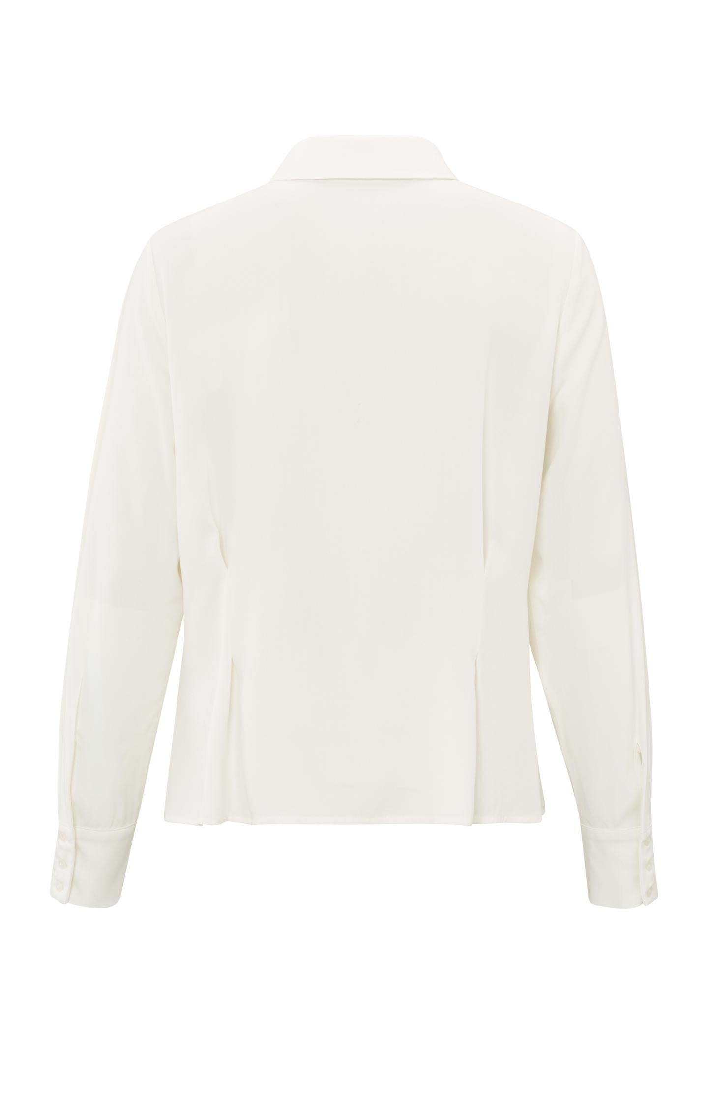 Fitted blouse with long sleeves and shoulder accents