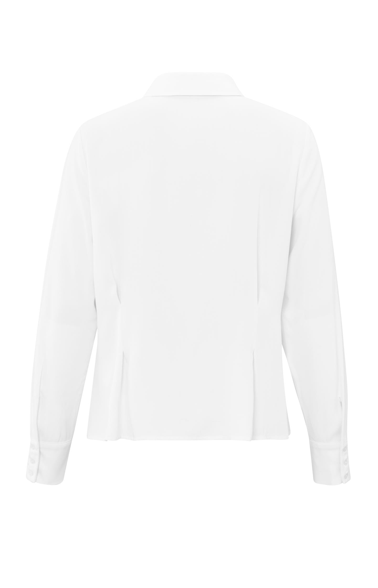 Fitted blouse with long sleeves and shoulder accents