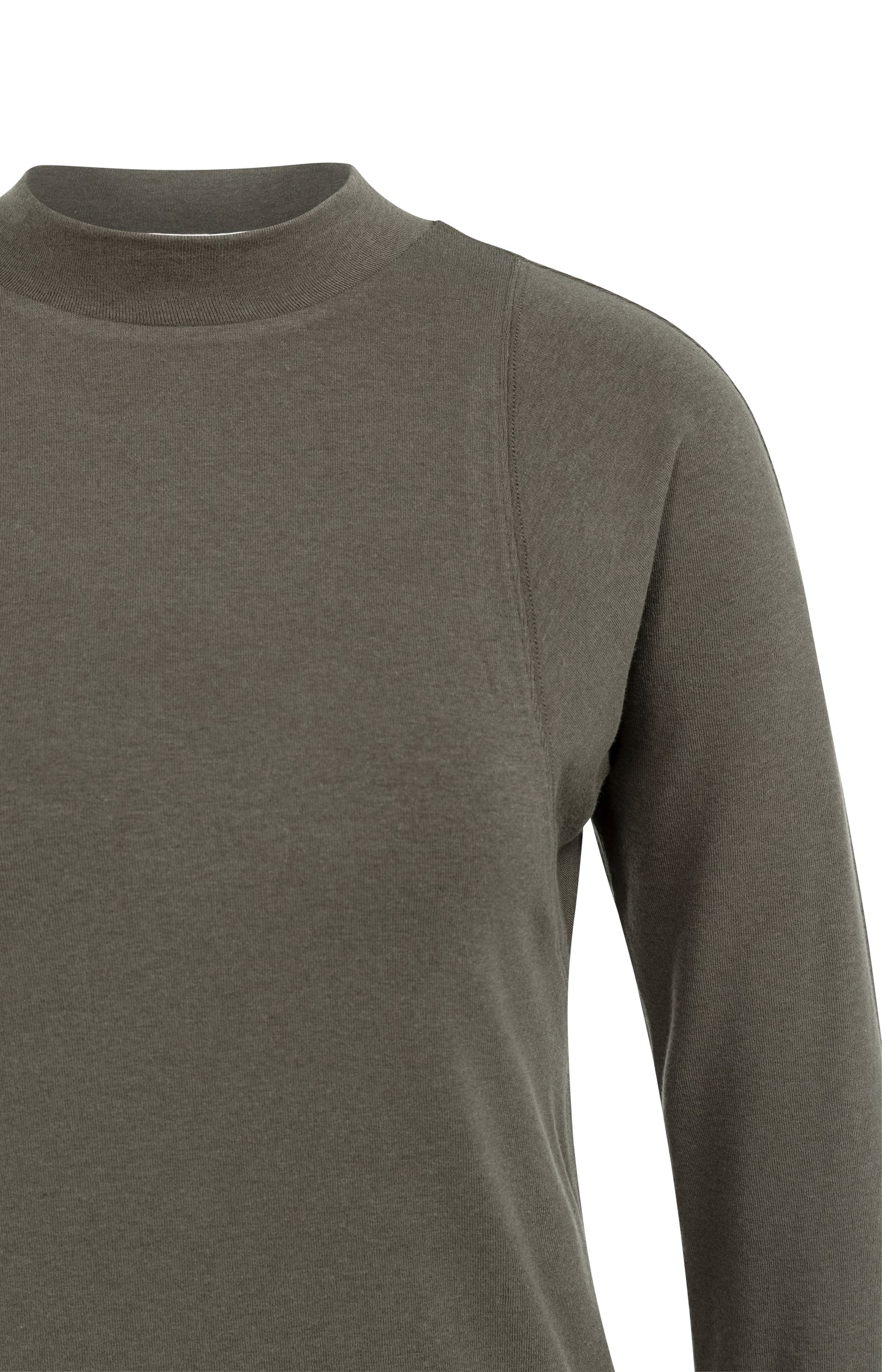 Fitted long sleeve top with mock neck