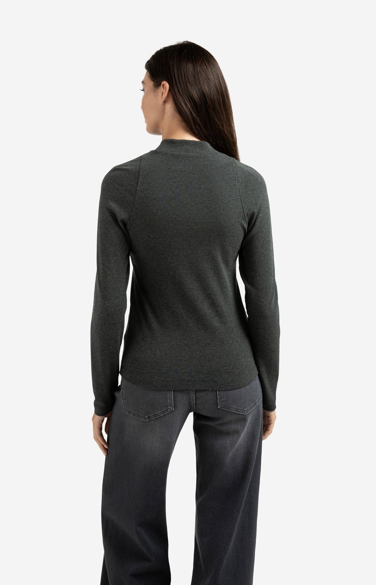 Fitted long sleeve top with mock neck - Type: lookbook