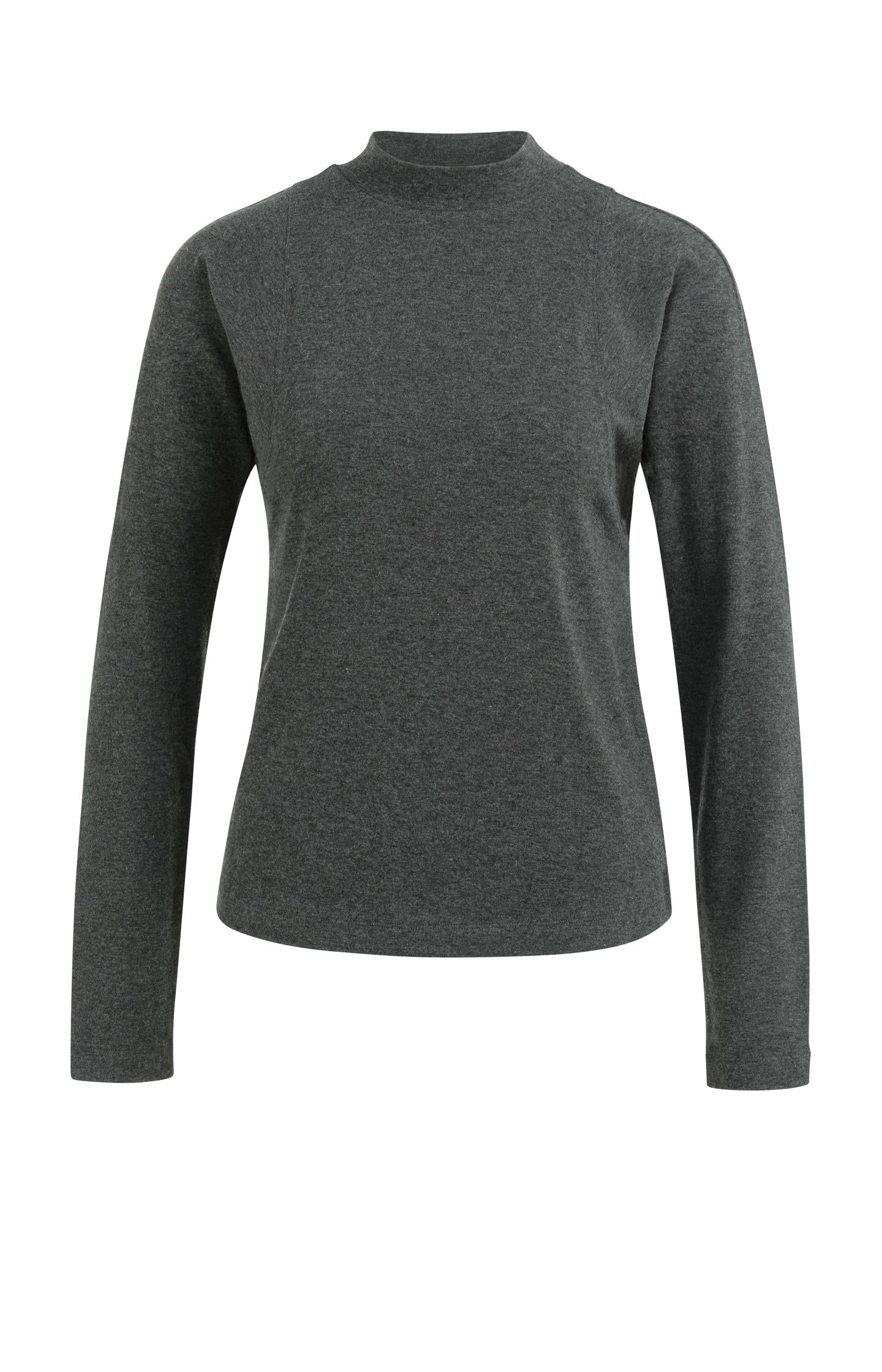 Fitted long sleeve top with mock neck - Type: product