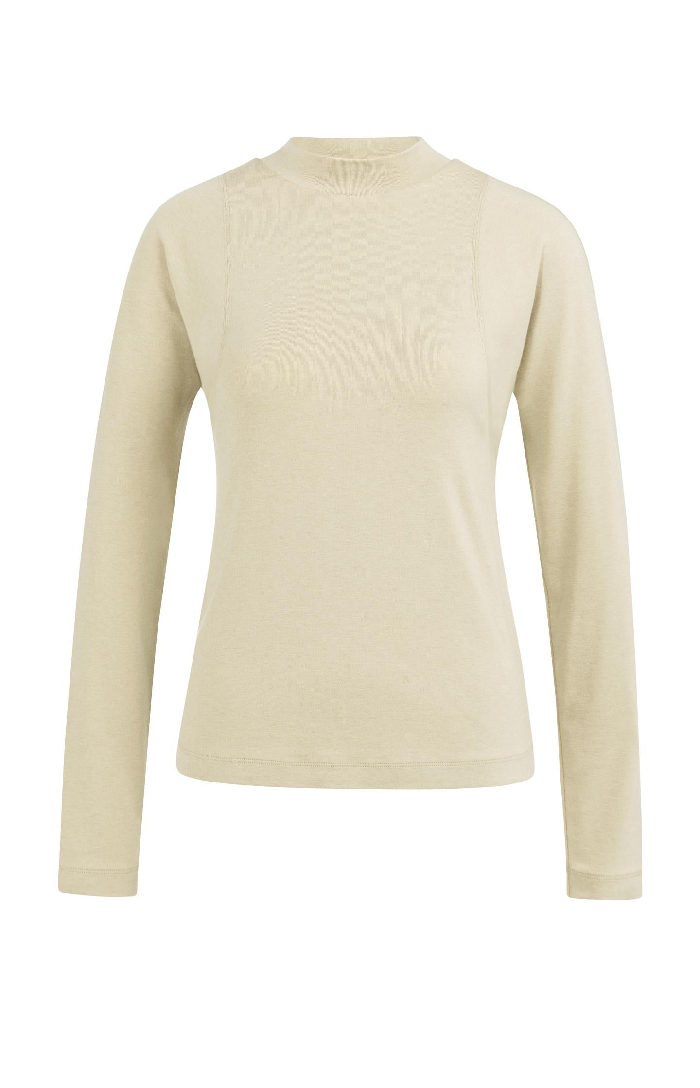 Fitted long sleeve top with mock neck - Type: product