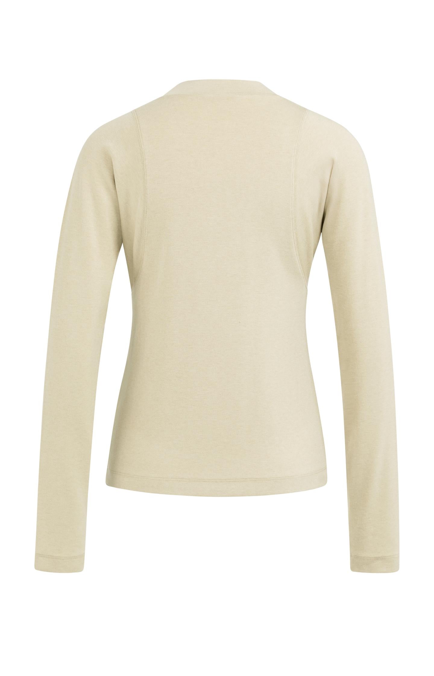 Fitted long sleeve top with mock neck