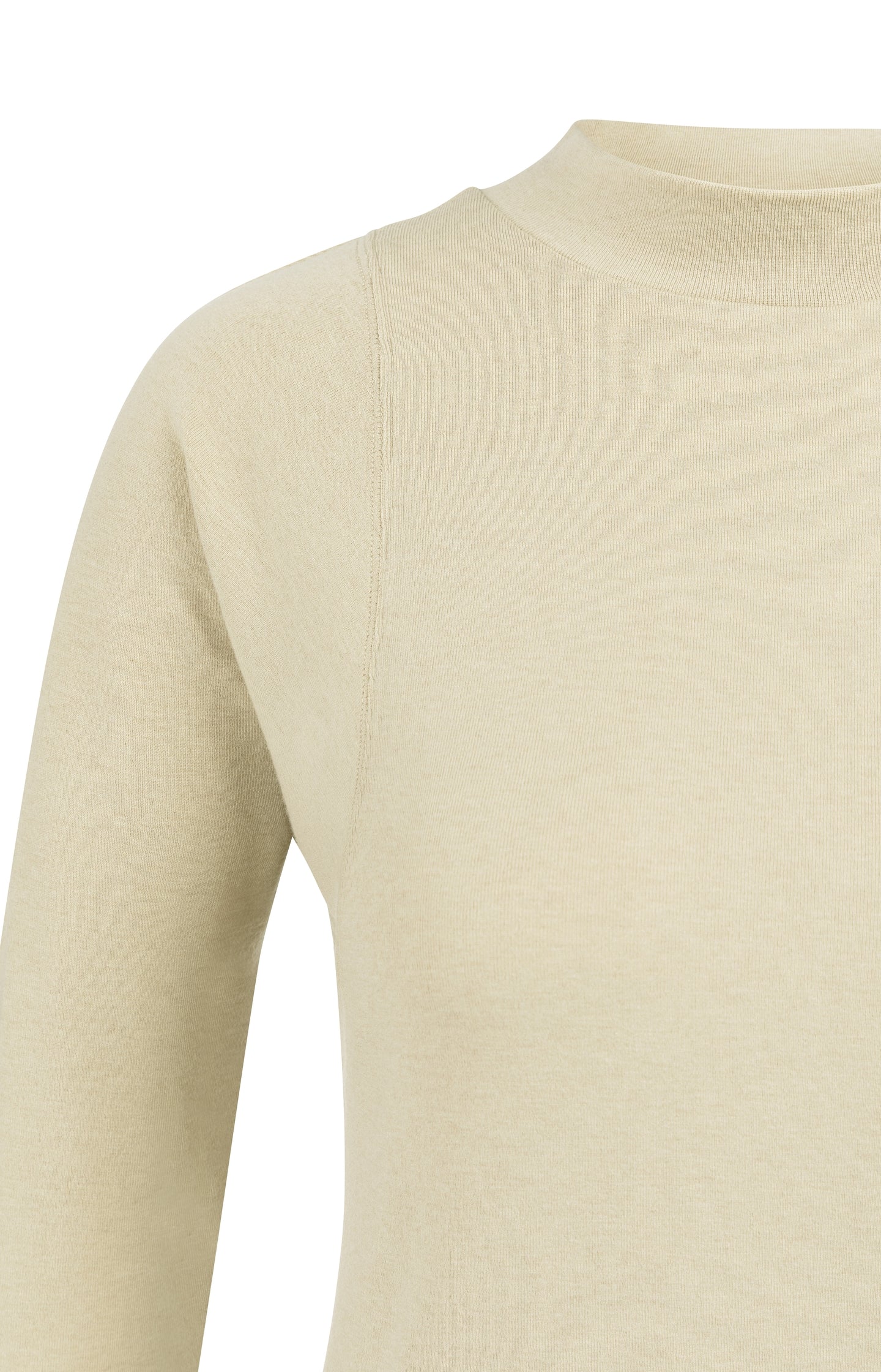 Fitted long sleeve top with mock neck