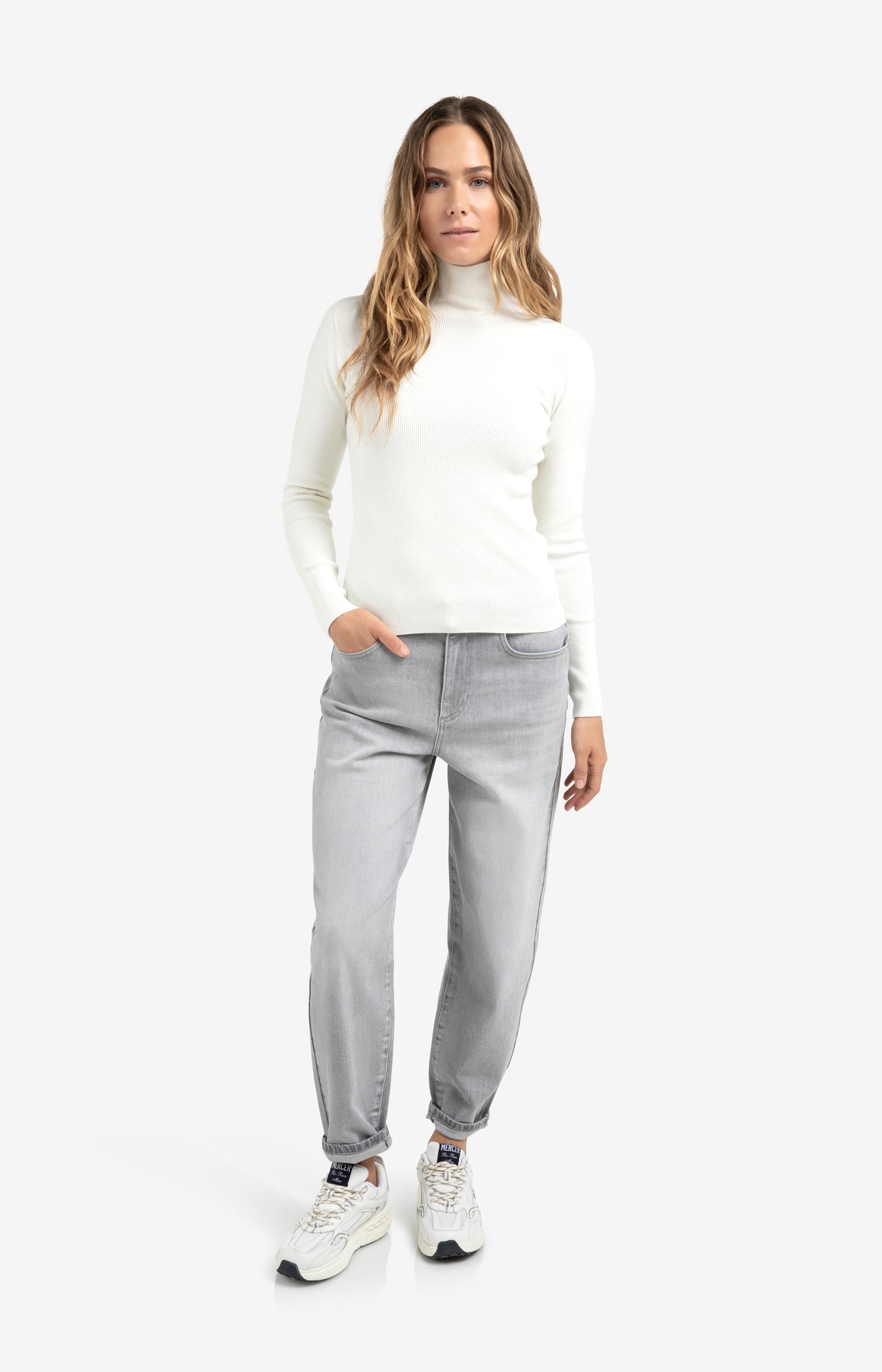 Fitted ribbed top with turtleneck - Type: lookbook