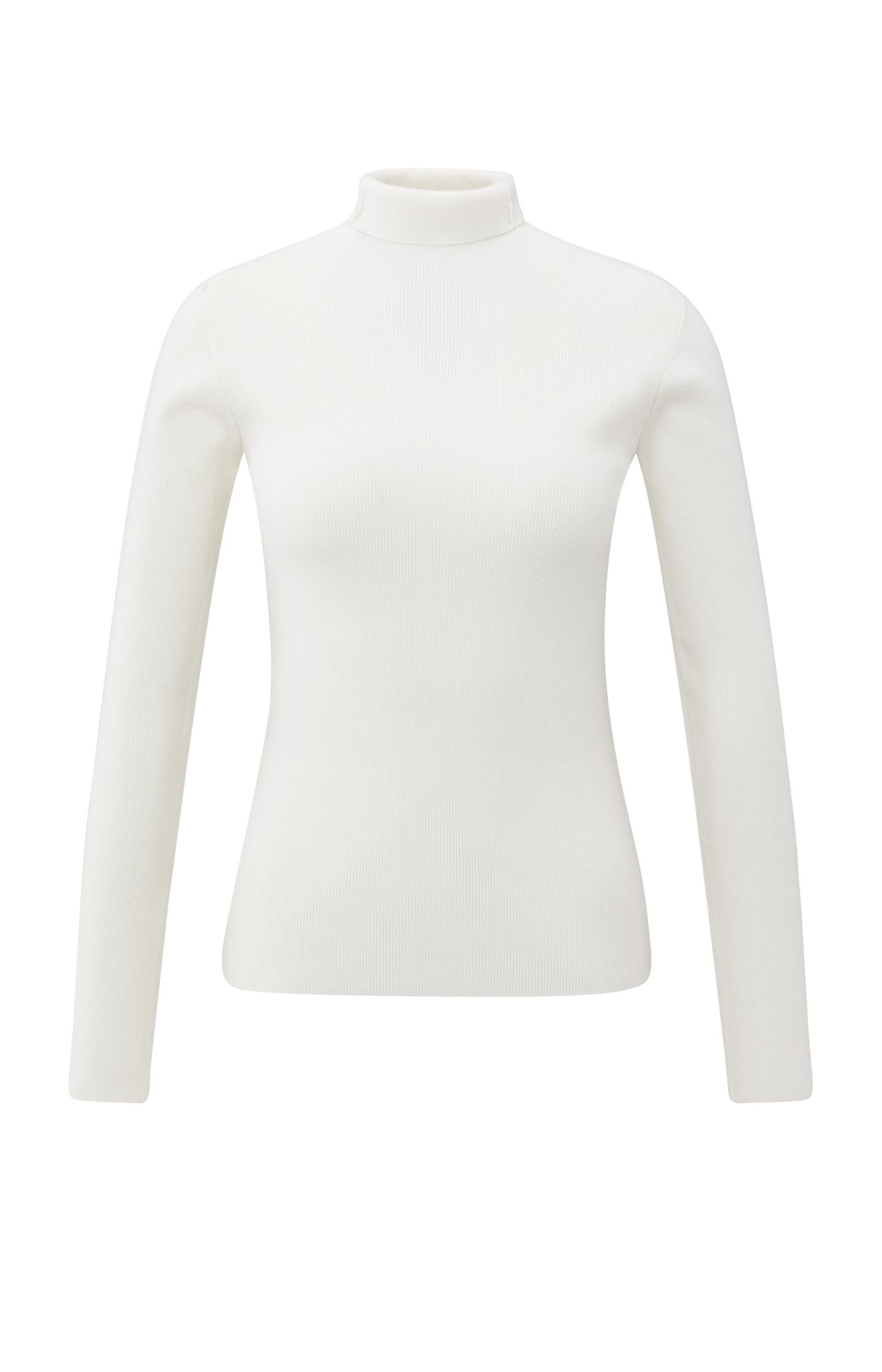 Fitted ribbed top with turtleneck - Type: product
