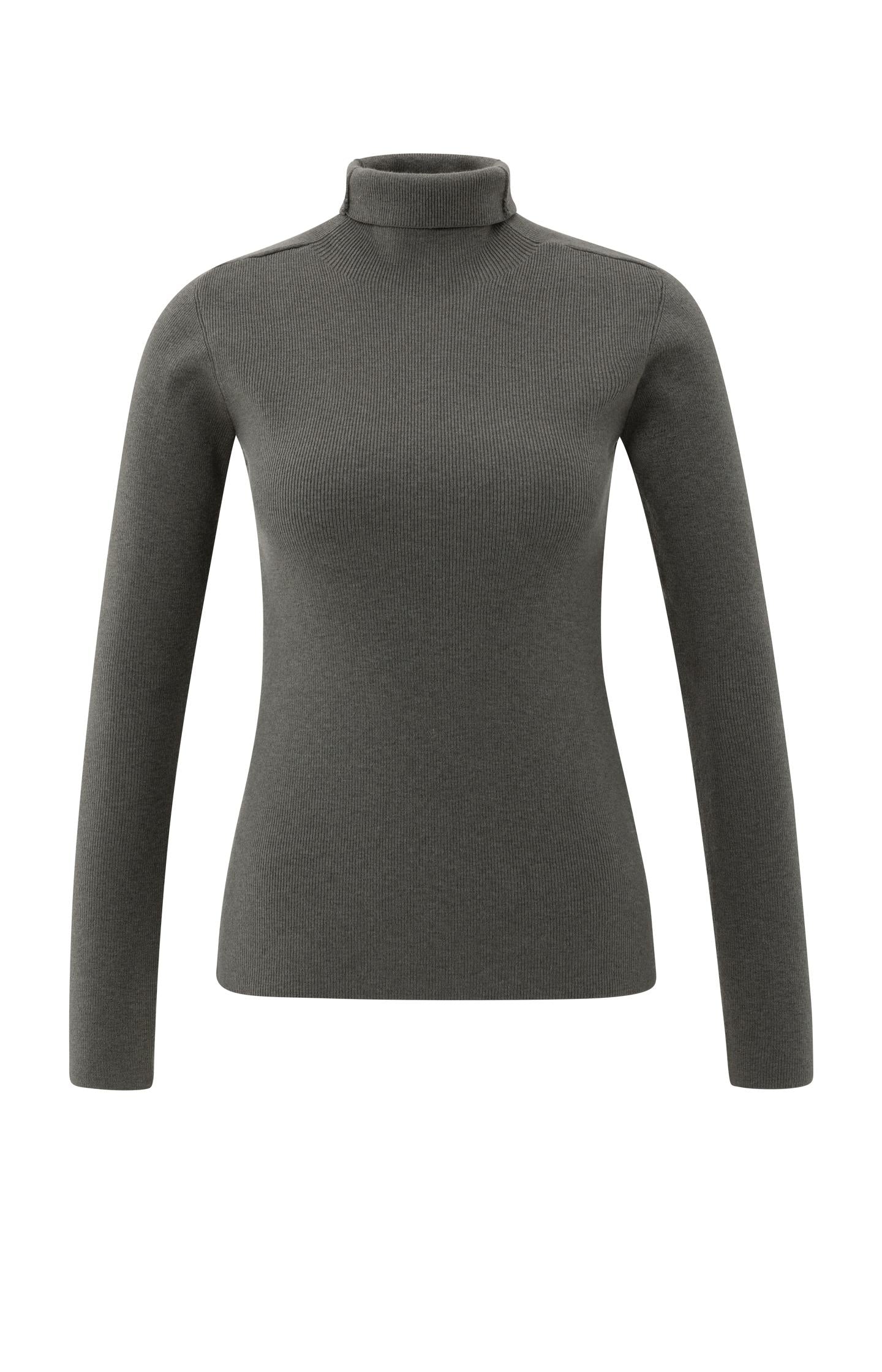 Fitted ribbed top with turtleneck - Type: product