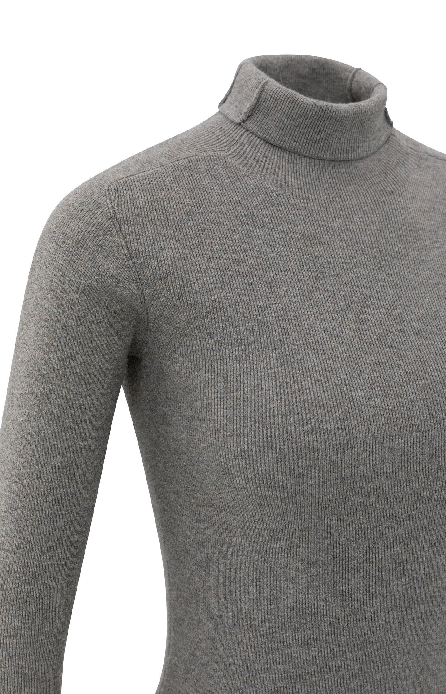 Fitted ribbed top with turtleneck