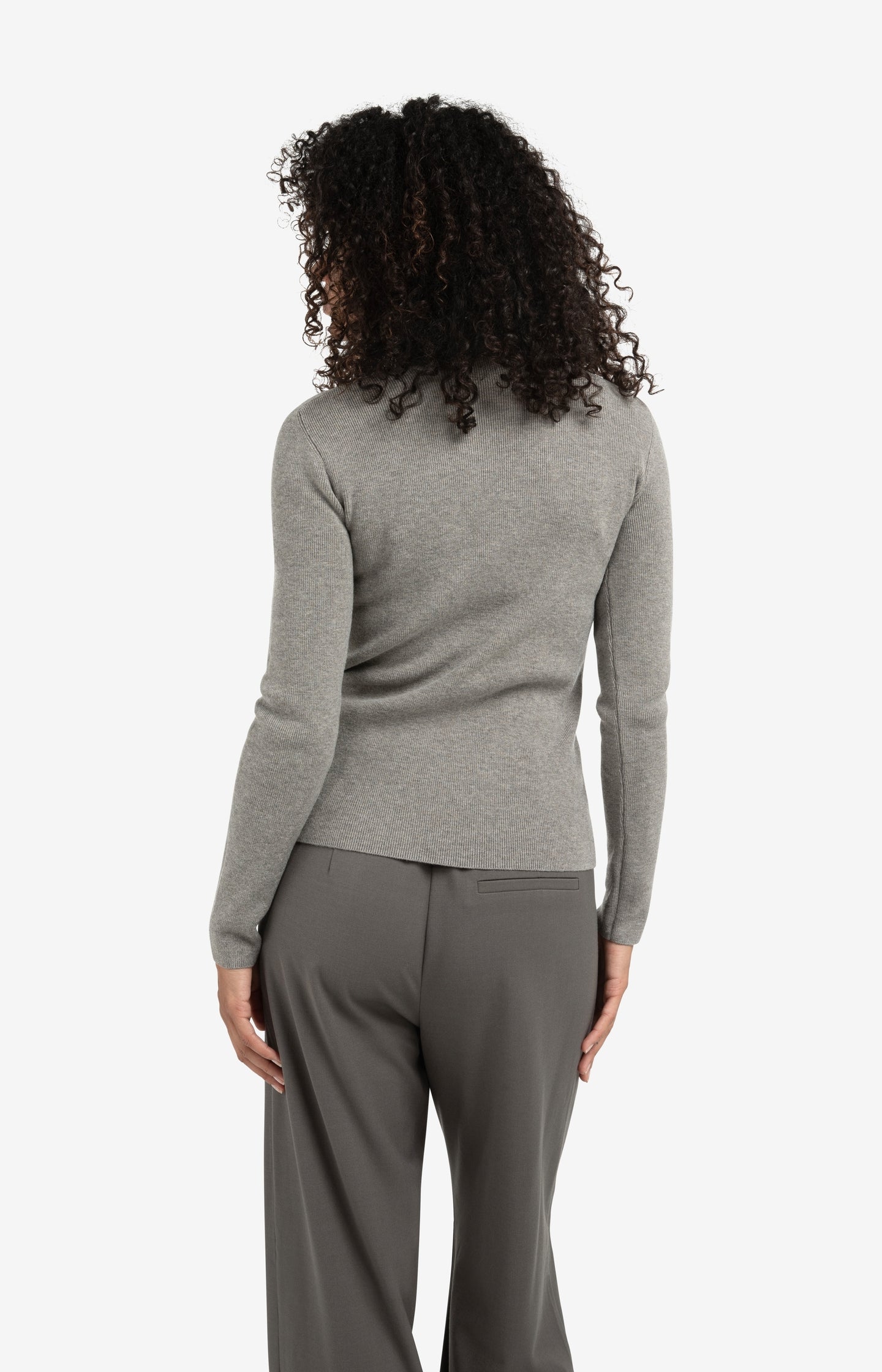 Fitted ribbed top with turtleneck