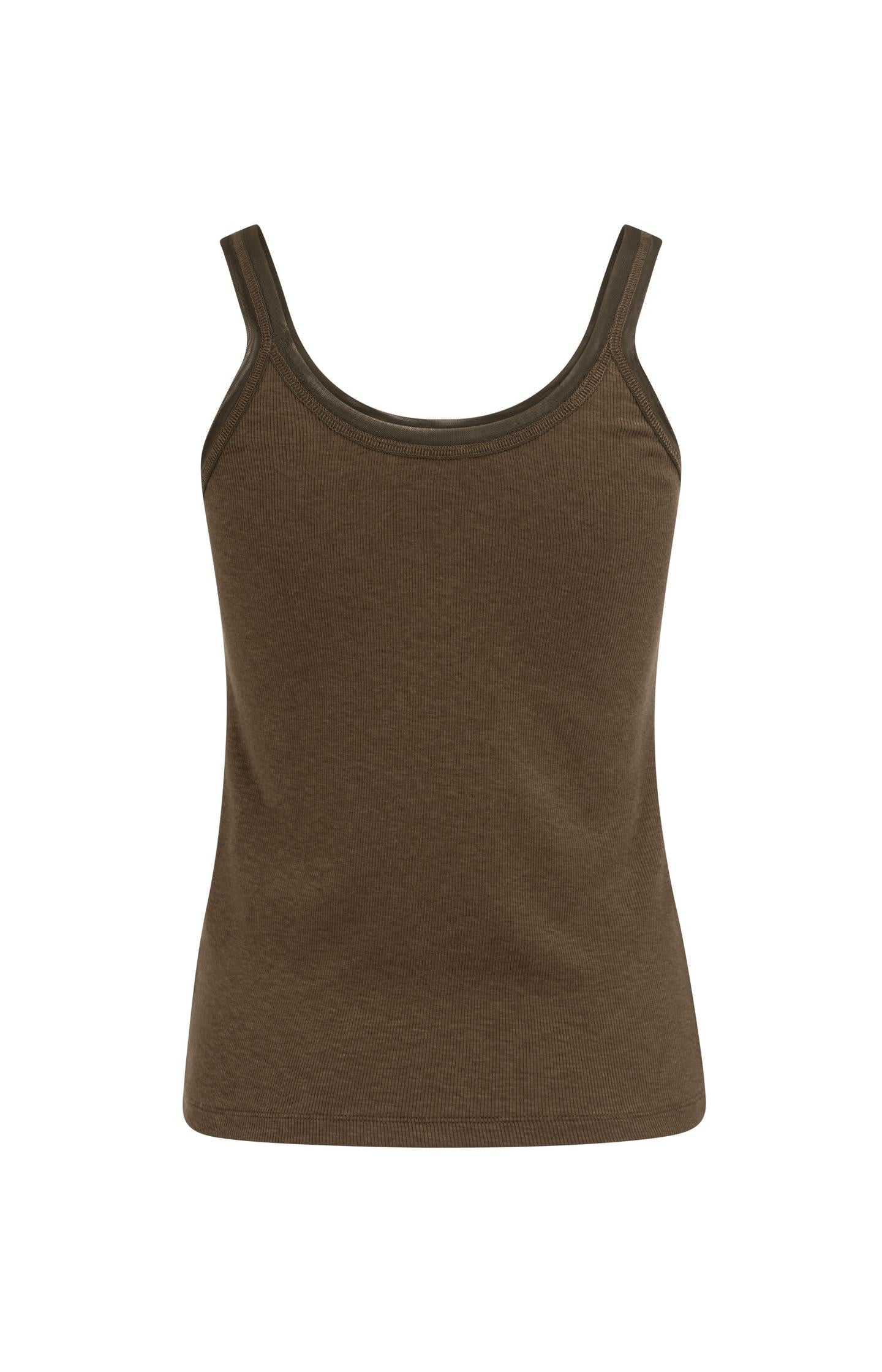Fitted singlet with mesh trim - Type: product
