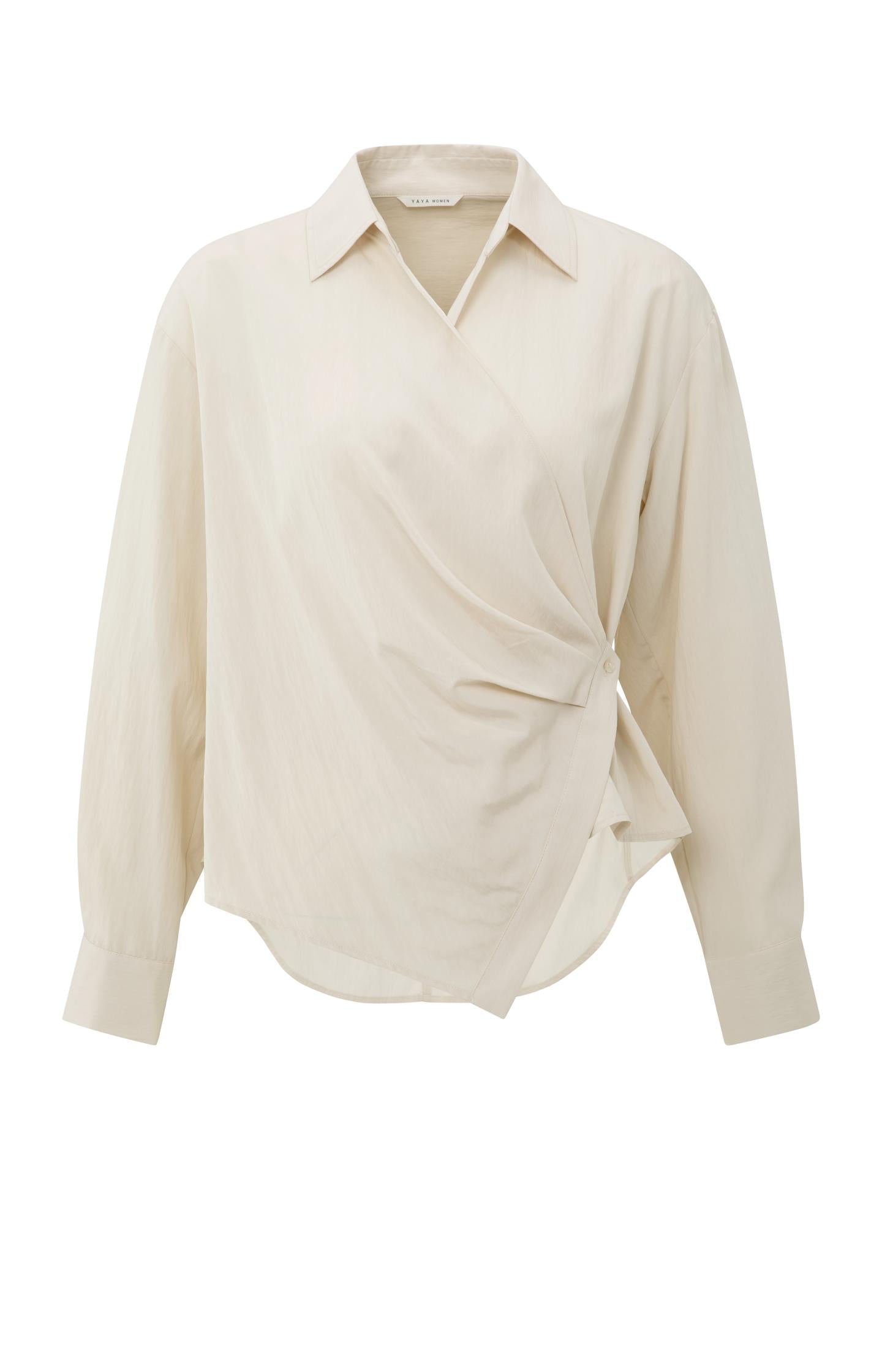 Fitted wrap blouse with long sleeves - Type: product