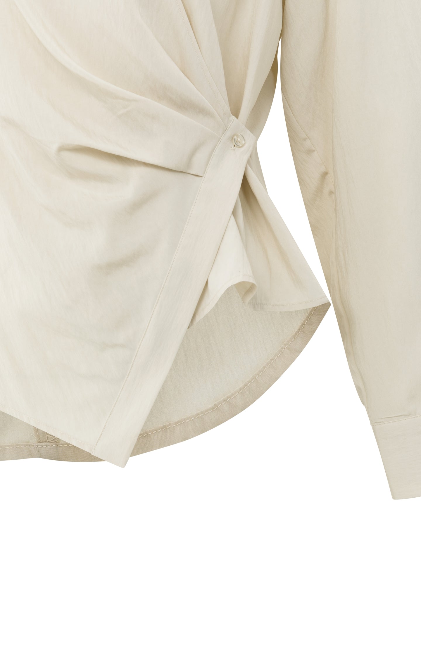 Fitted wrap blouse with long sleeves