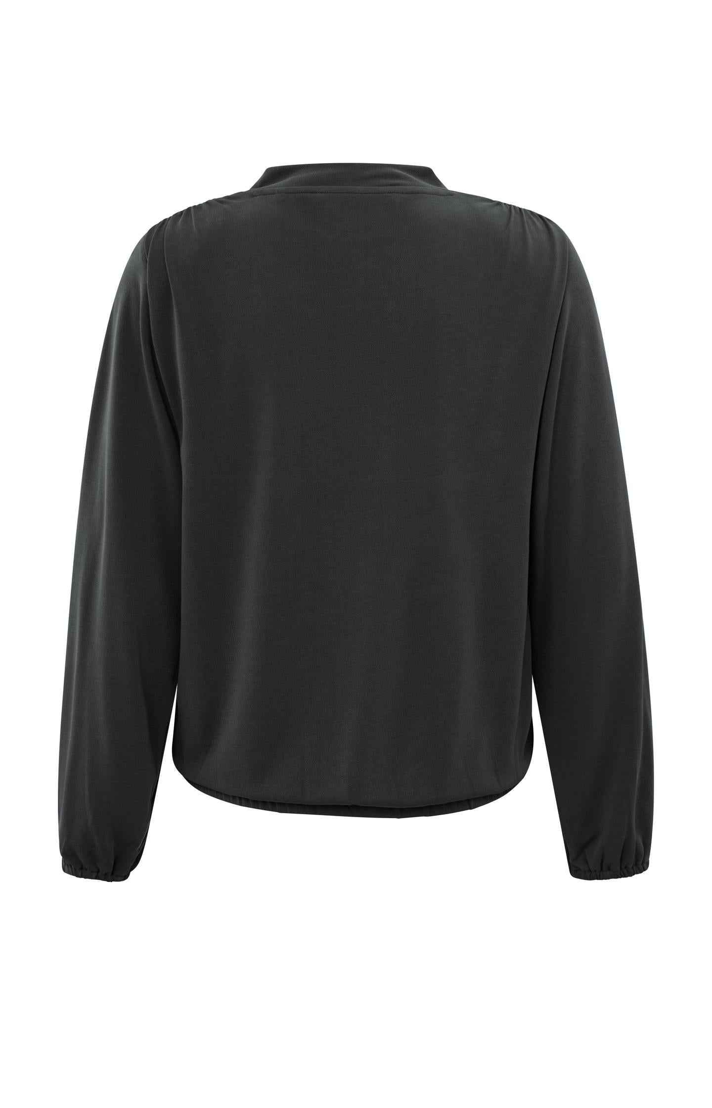 Flowing jersey top with long sleeves and round neck