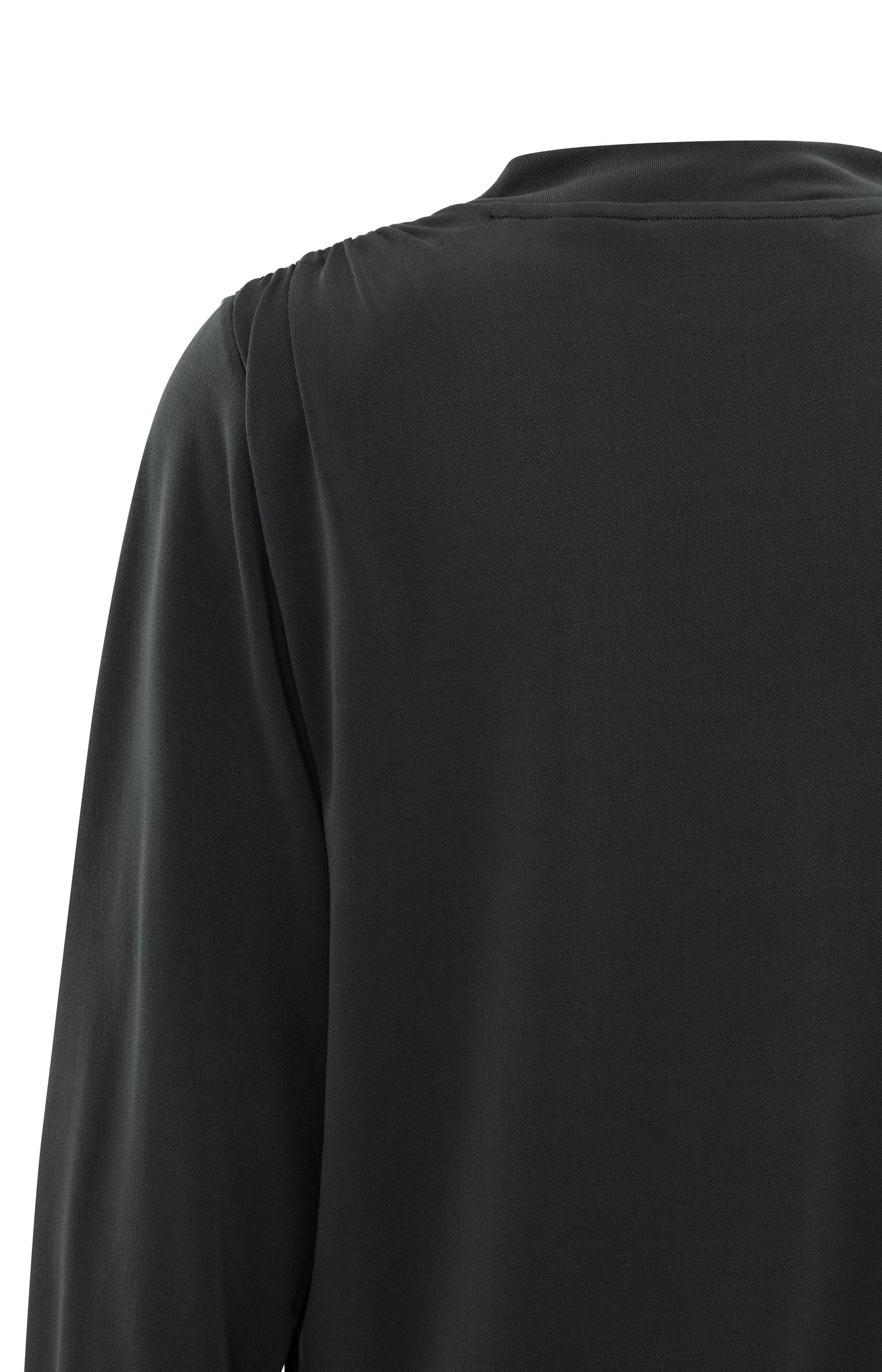 Flowing jersey top with long sleeves and round neck