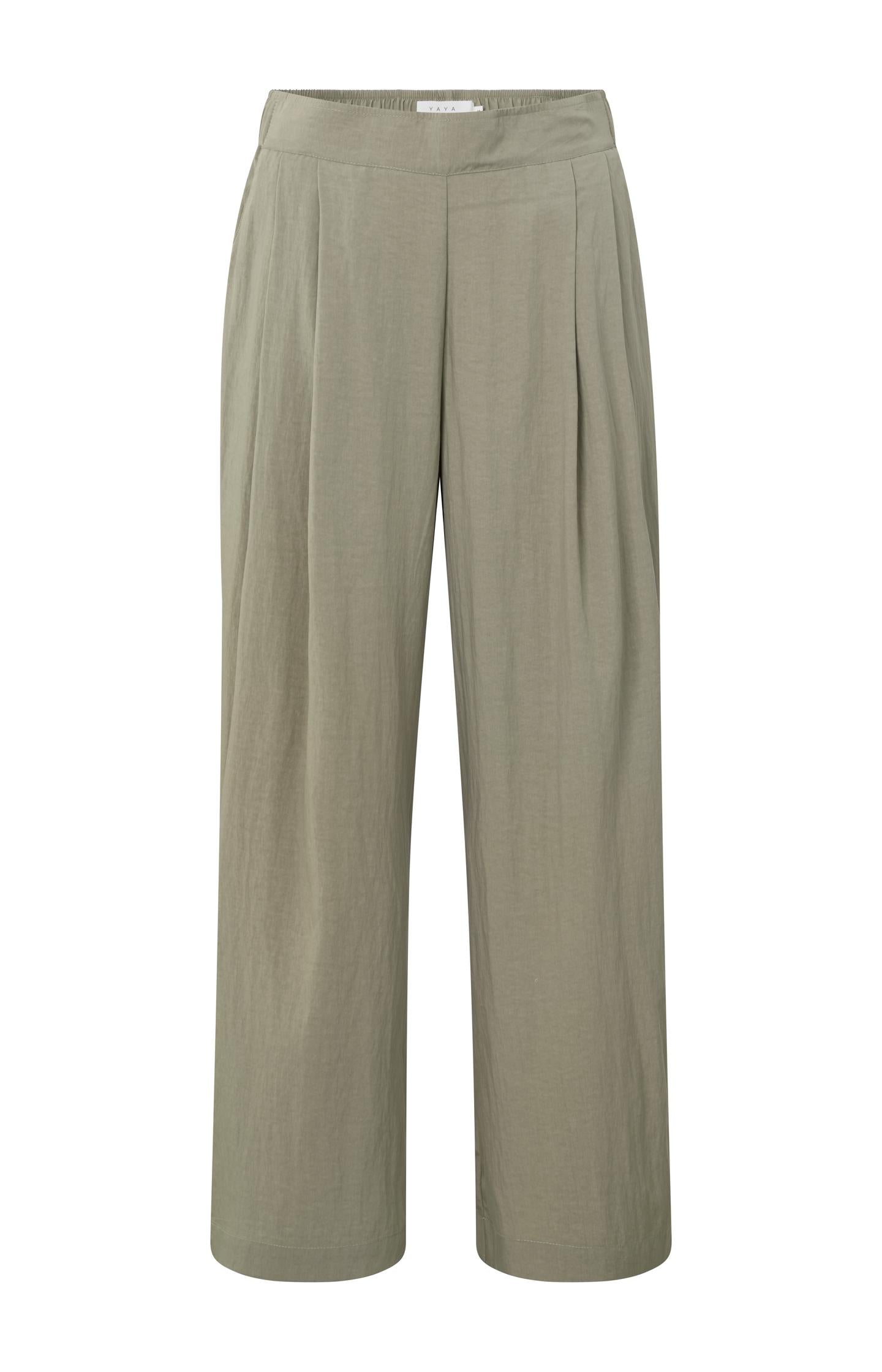 Flowy 7/8 wide leg trousers with elastic and pockets - Type: product