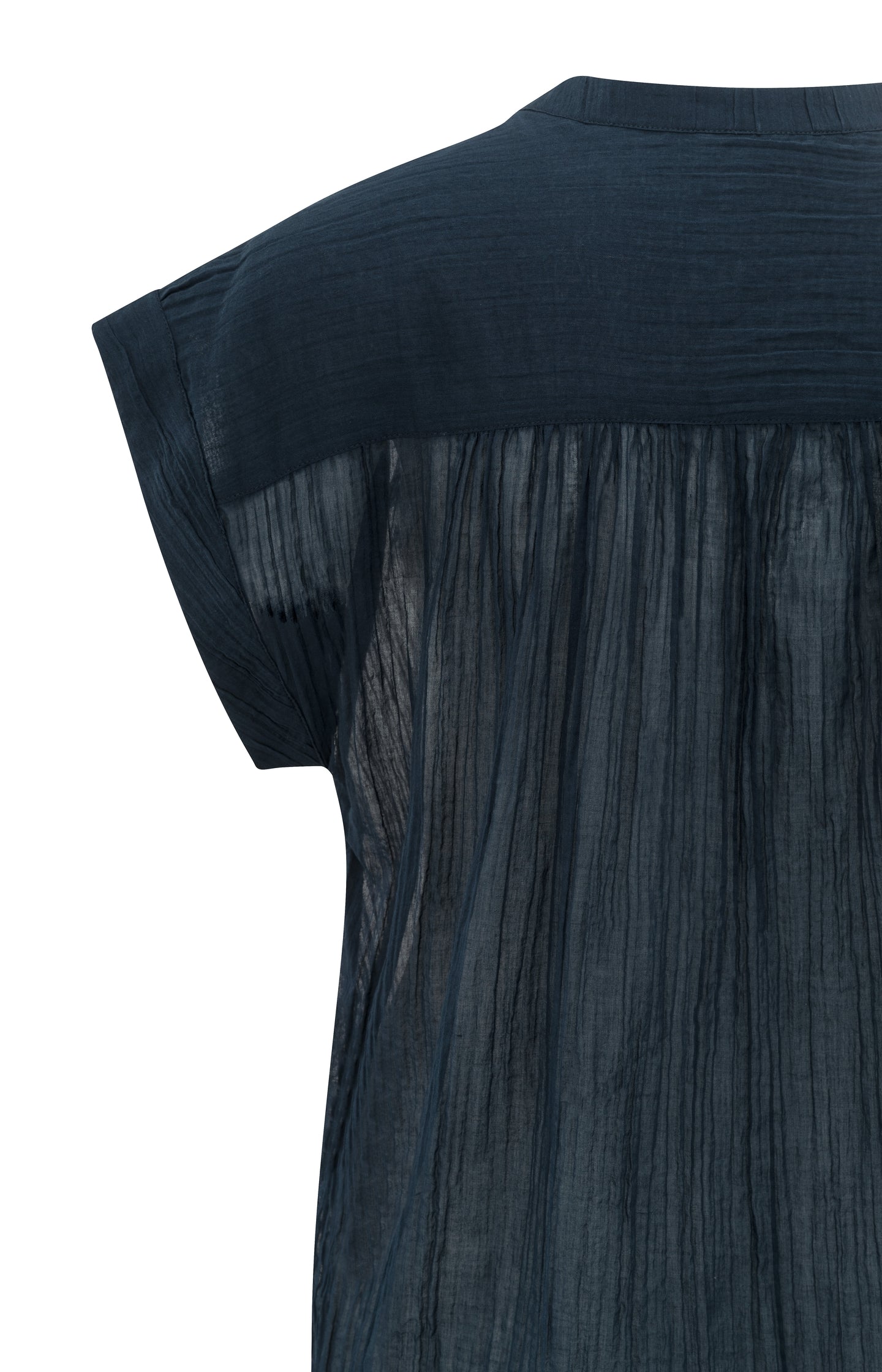 Flowy blouse with polo collar and cap sleeves
