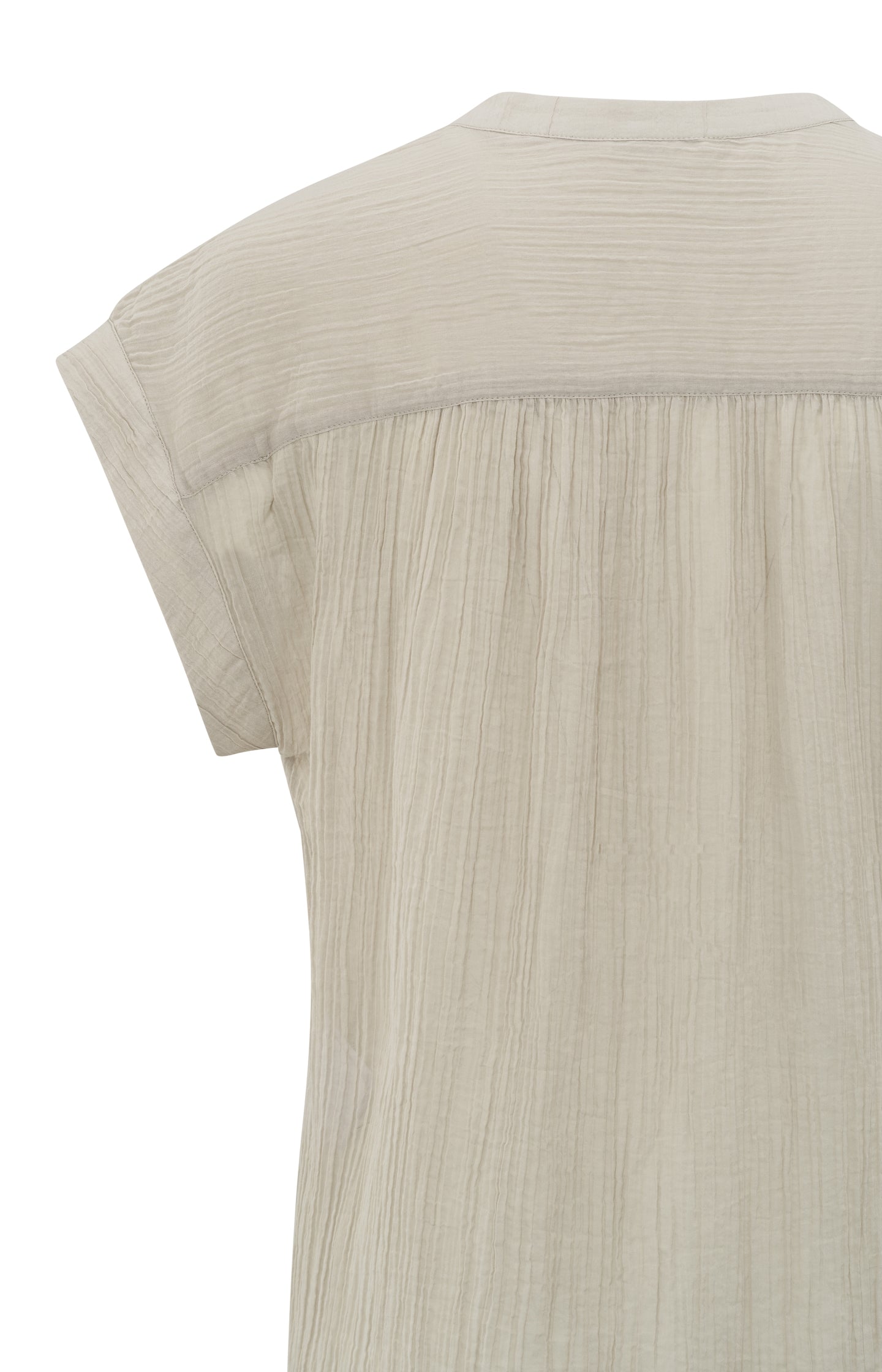 Flowy blouse with polo collar and cap sleeves