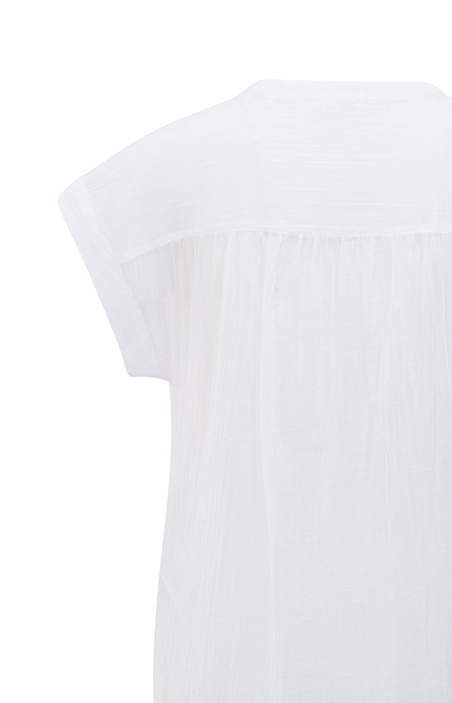 Flowy blouse with polo collar and cap sleeves