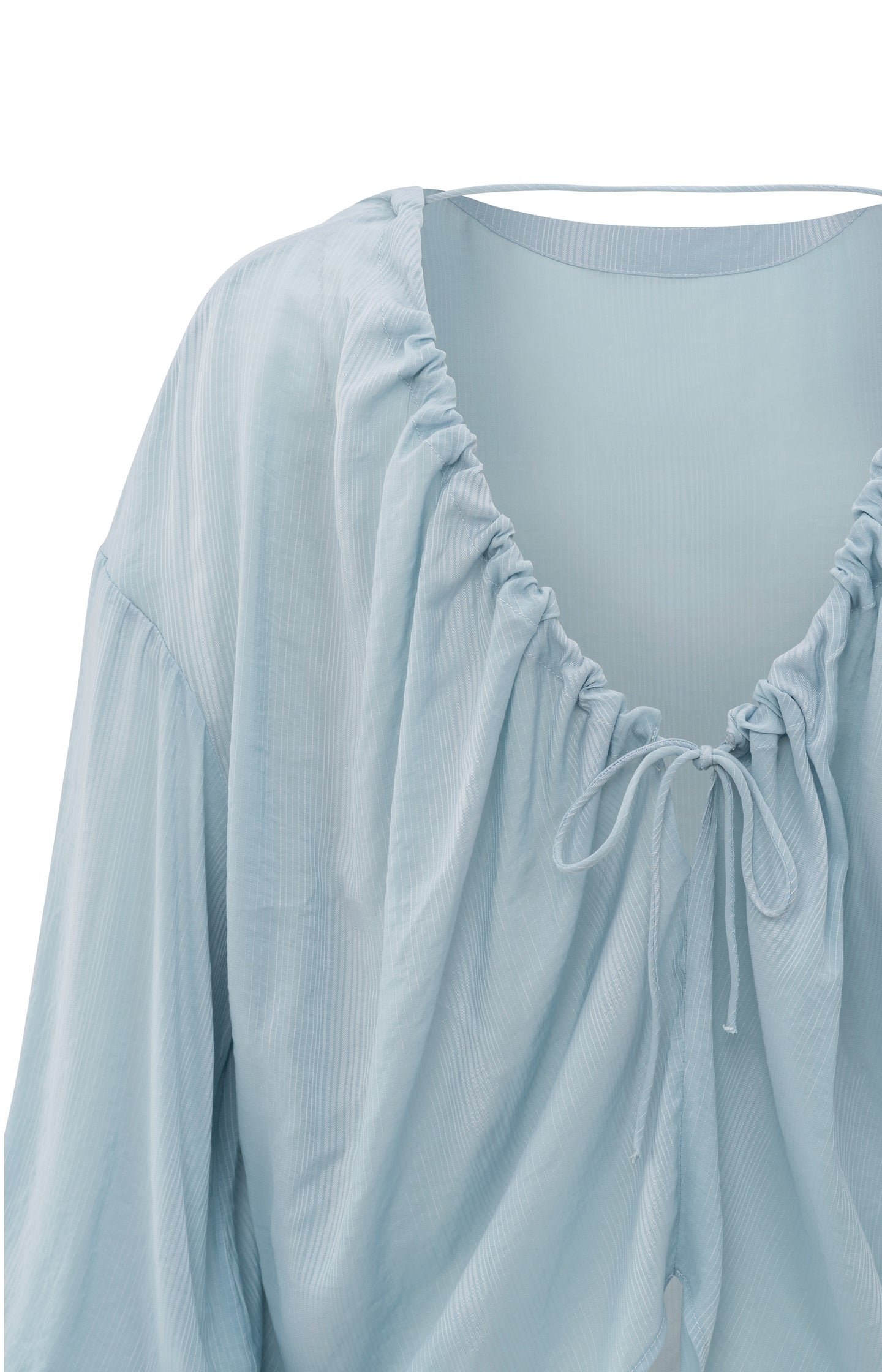 Flowy crinkle top with open back and tie detail