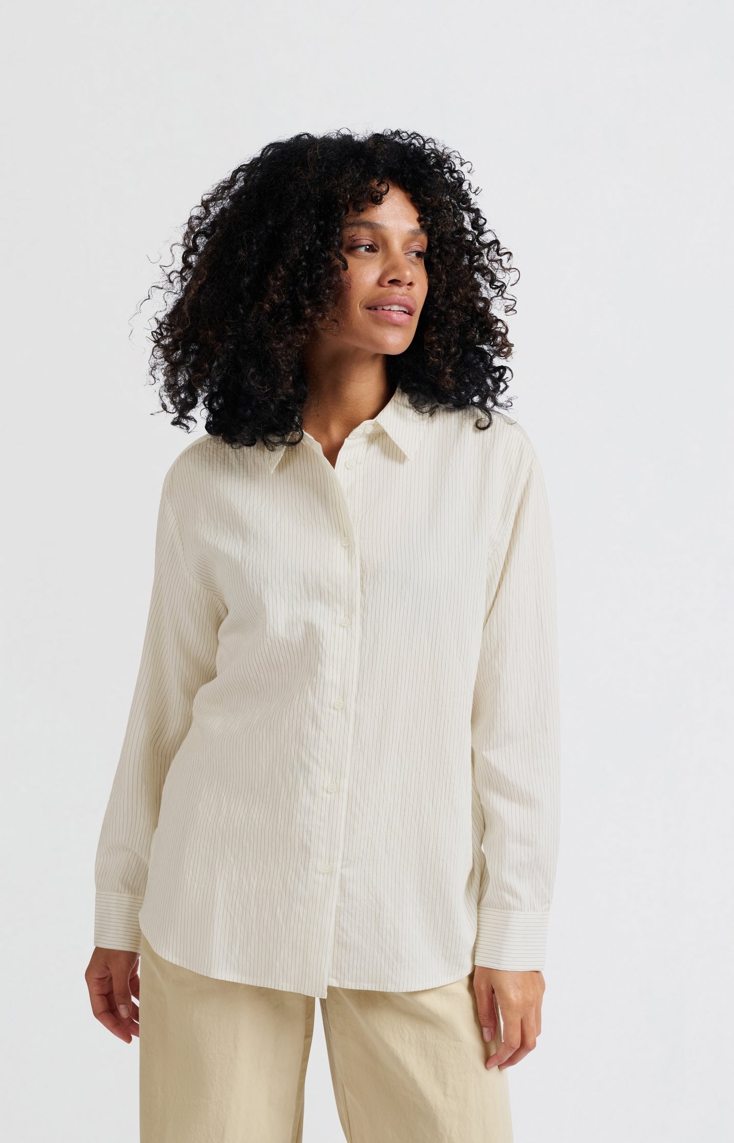 Flowy pinstripe blouse with relaxed fit - Type: lookbook