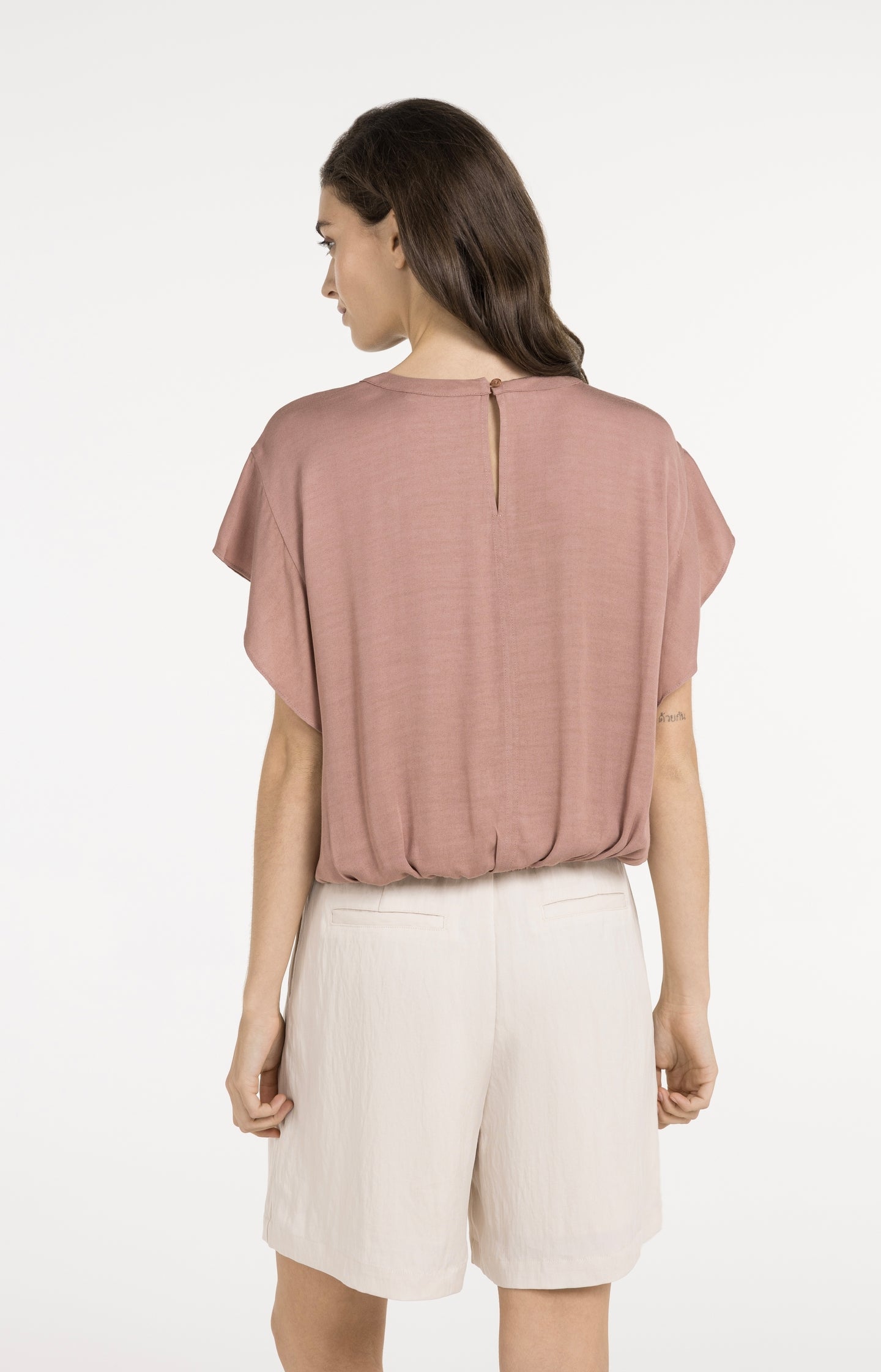 Flowy top with knot detail and elastic hem