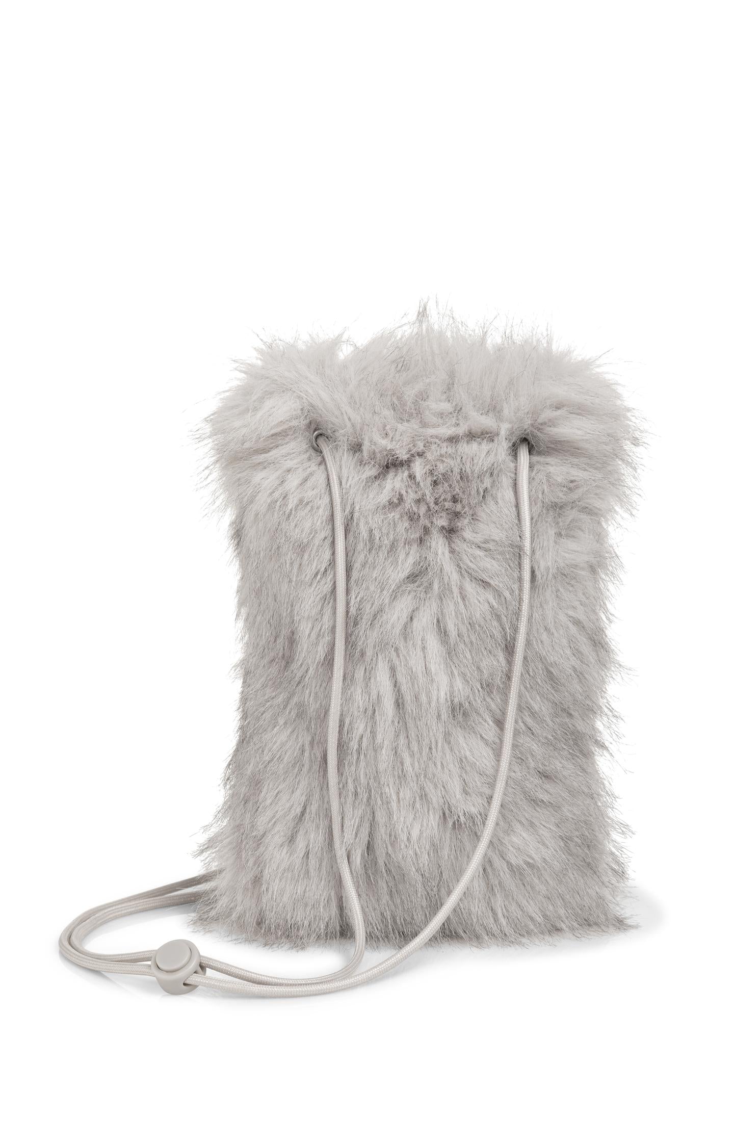 Fluffy phone bag with cord