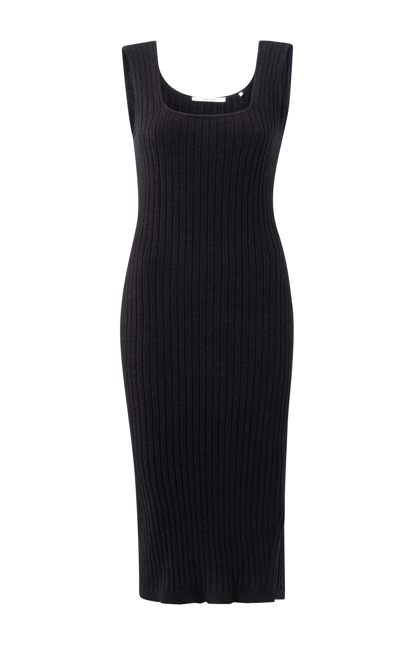 Knitted dress with square neckline and slim fit - Type: product