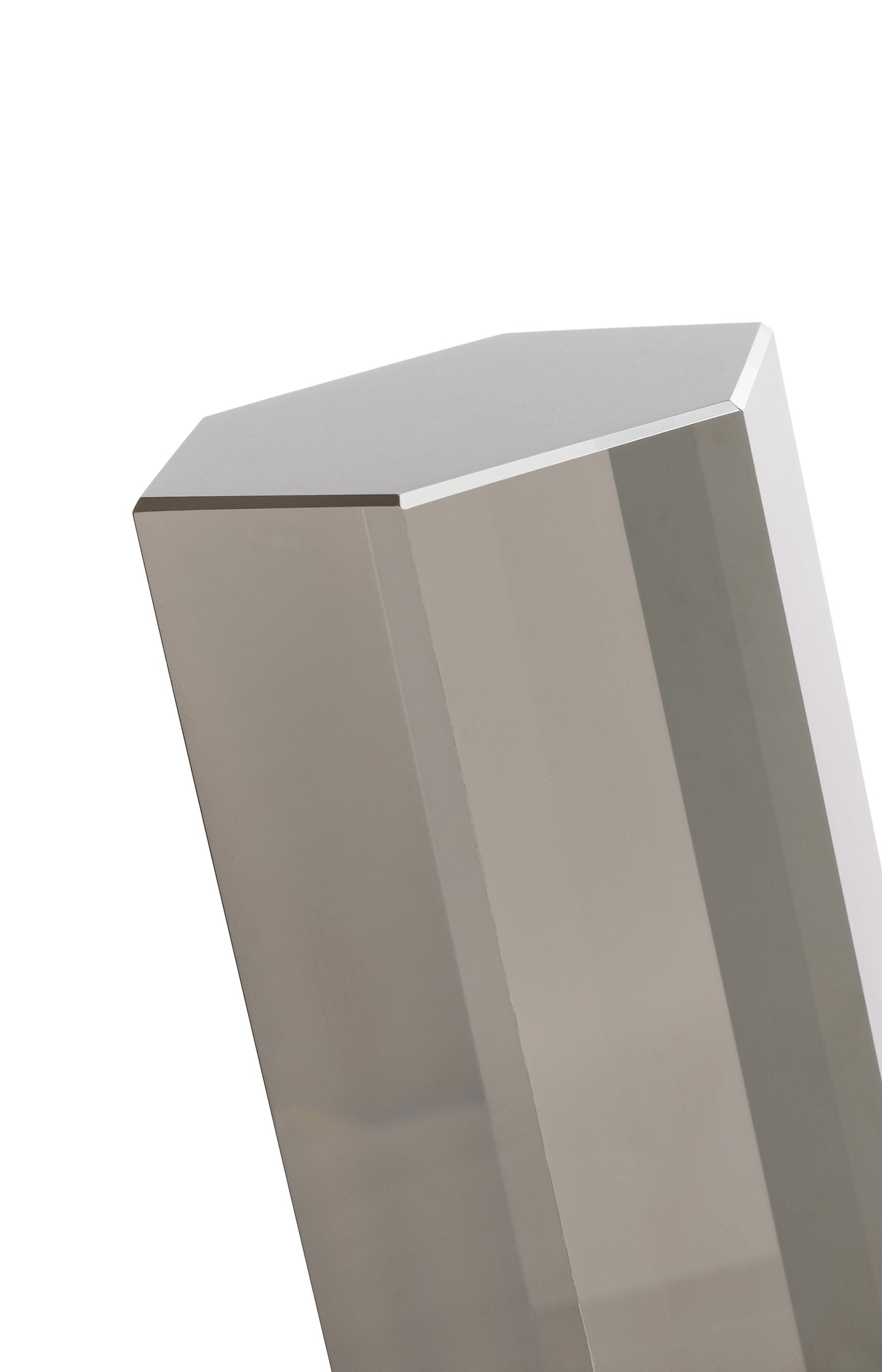 Glass sculpture with hexagonal shape