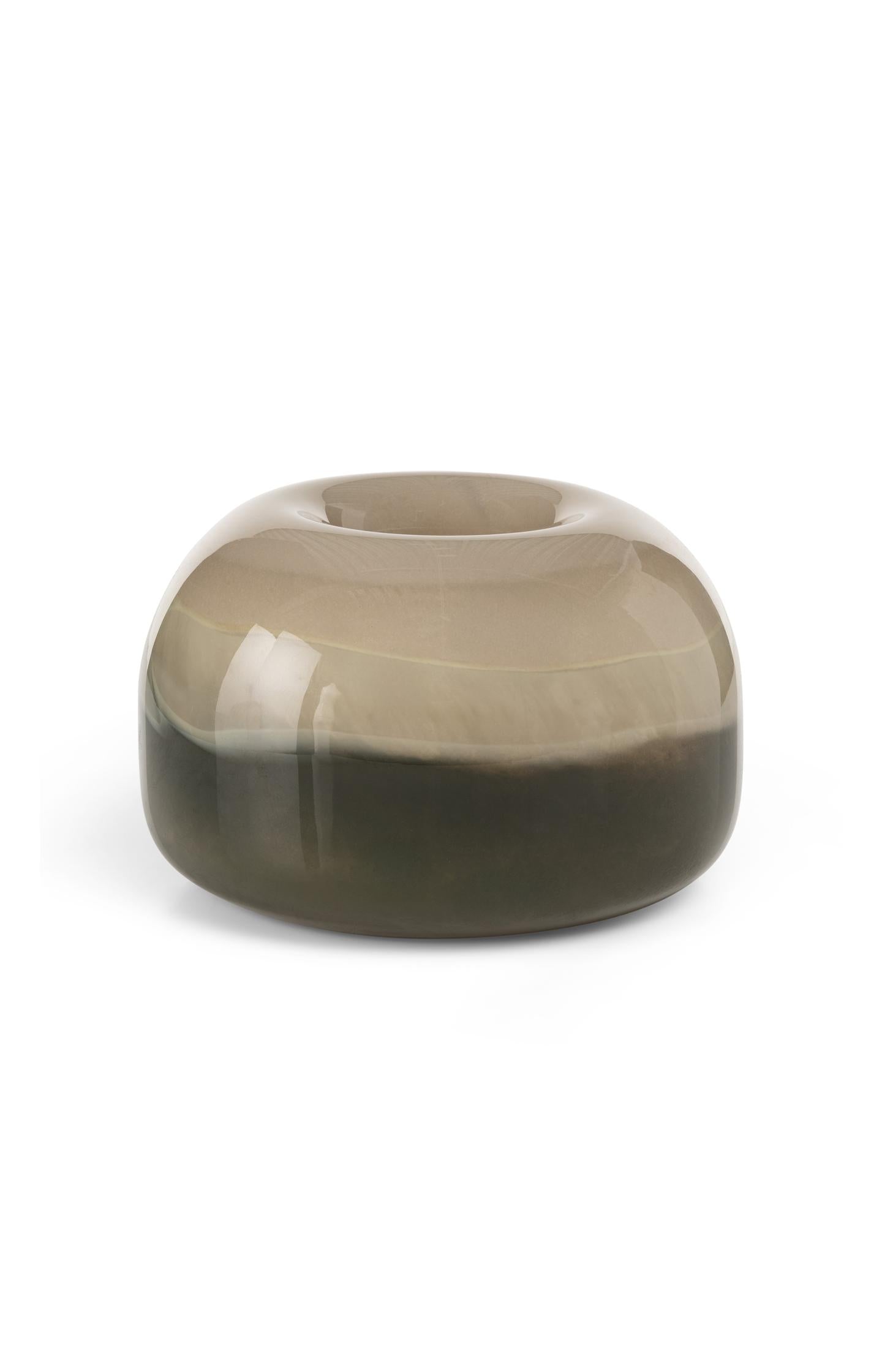 Glass tealight holder with color pattern - Type: product