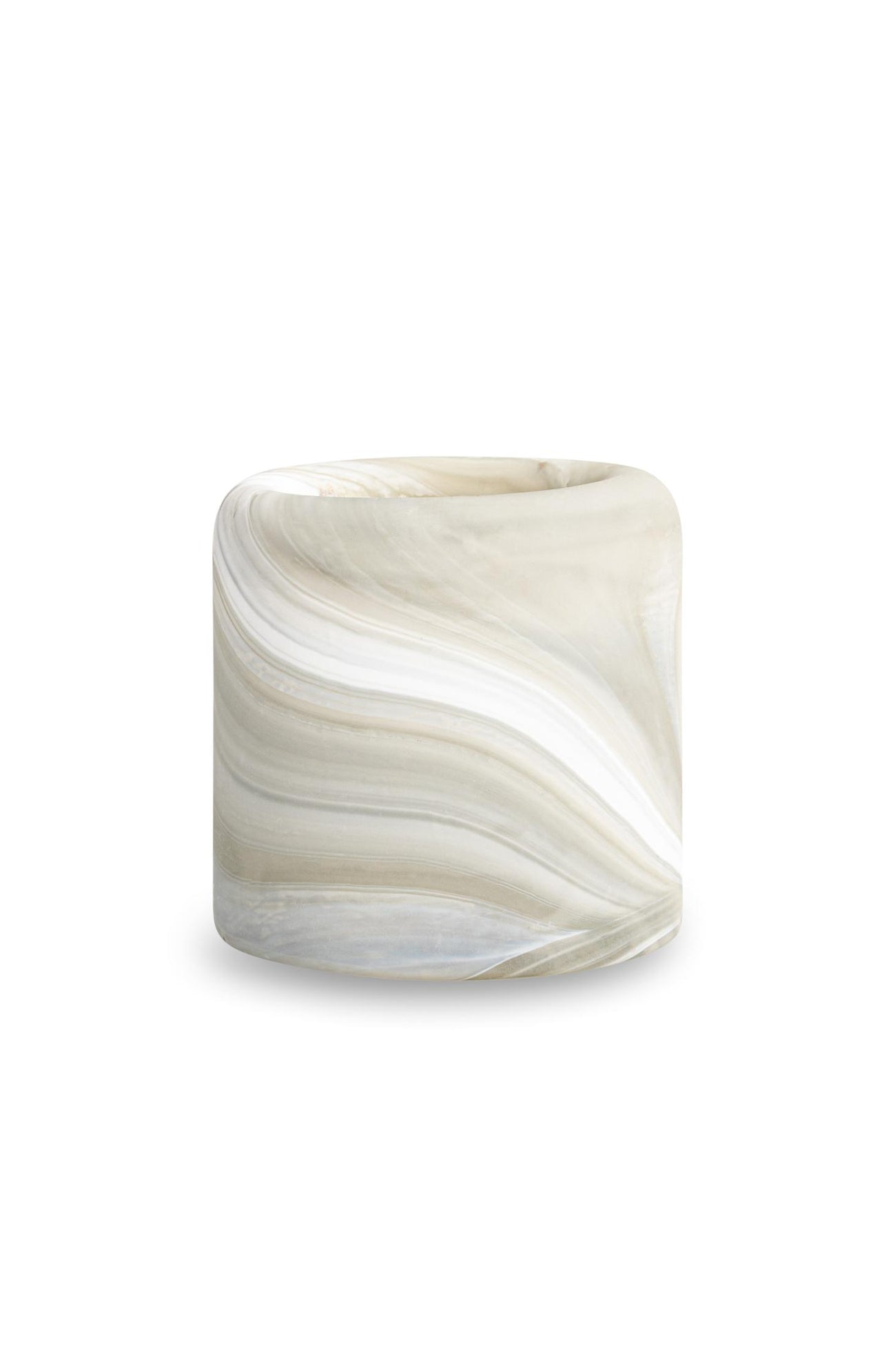 Glass tealight holder with swirl pattern - Type: product